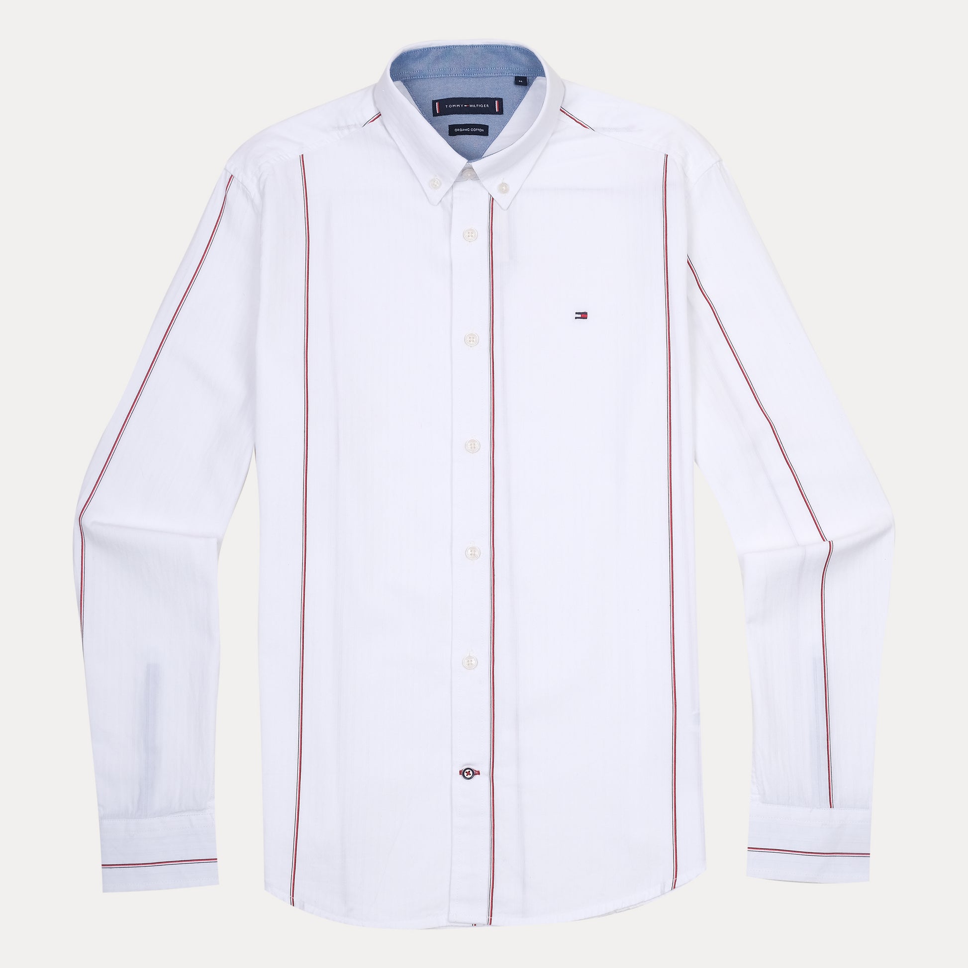 Tommy Hilfiger Organic Cotton Striped Elegance Shirt in Crisp White