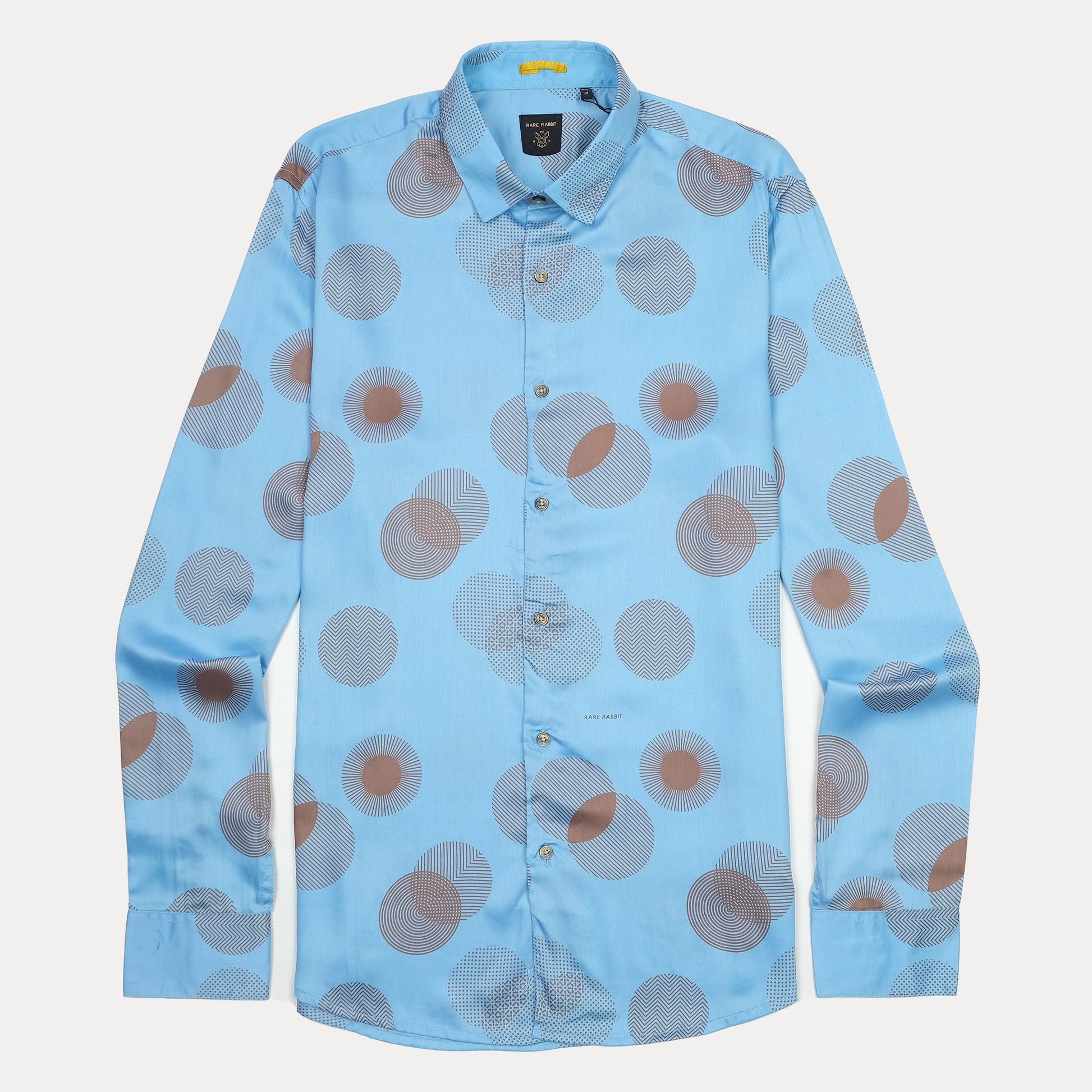 RARE RABBIT Whimsical Waves Long Sleeve Shirt in Sky Blue