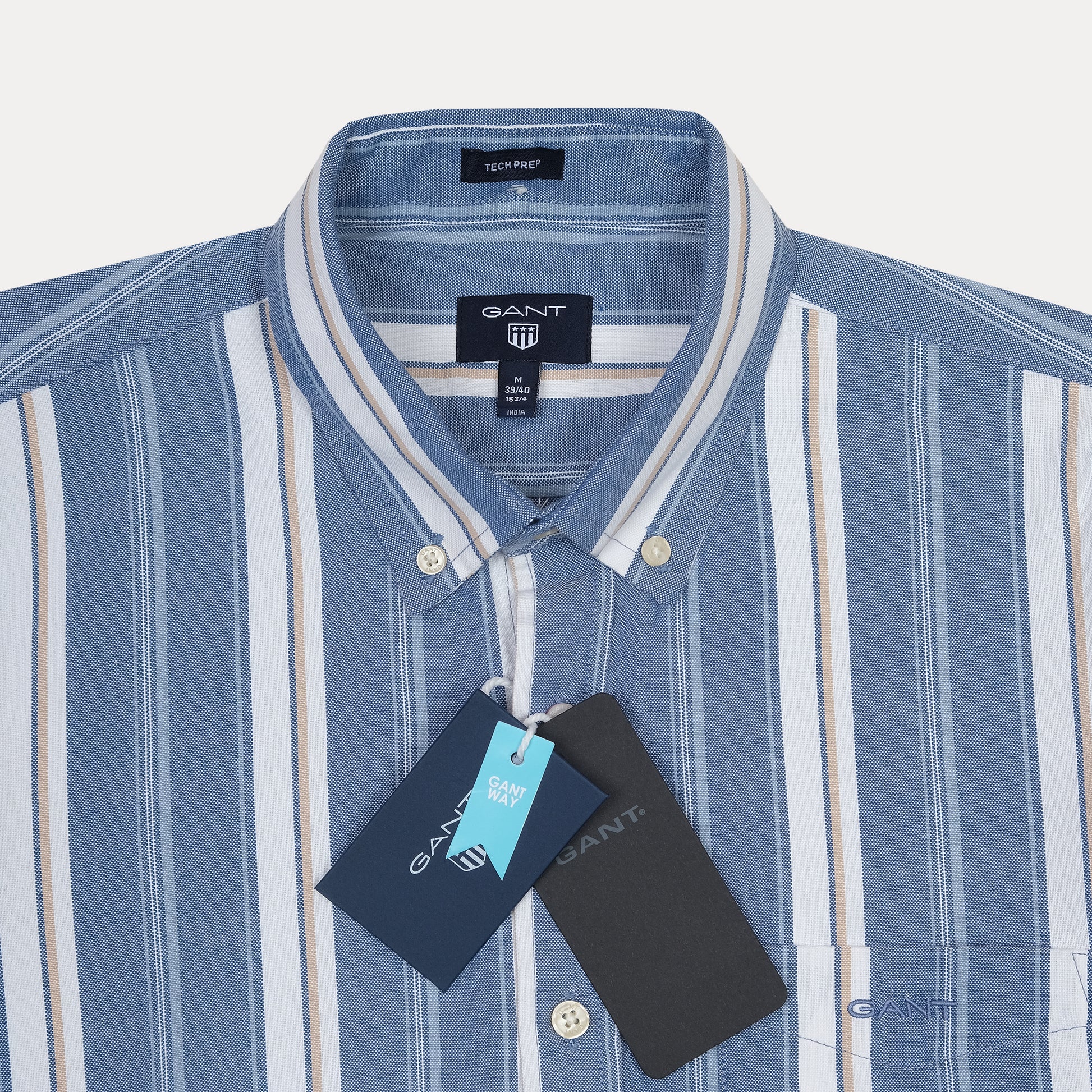 GANT Striped Serenity Tech Prep Shirt in Ocean Breeze