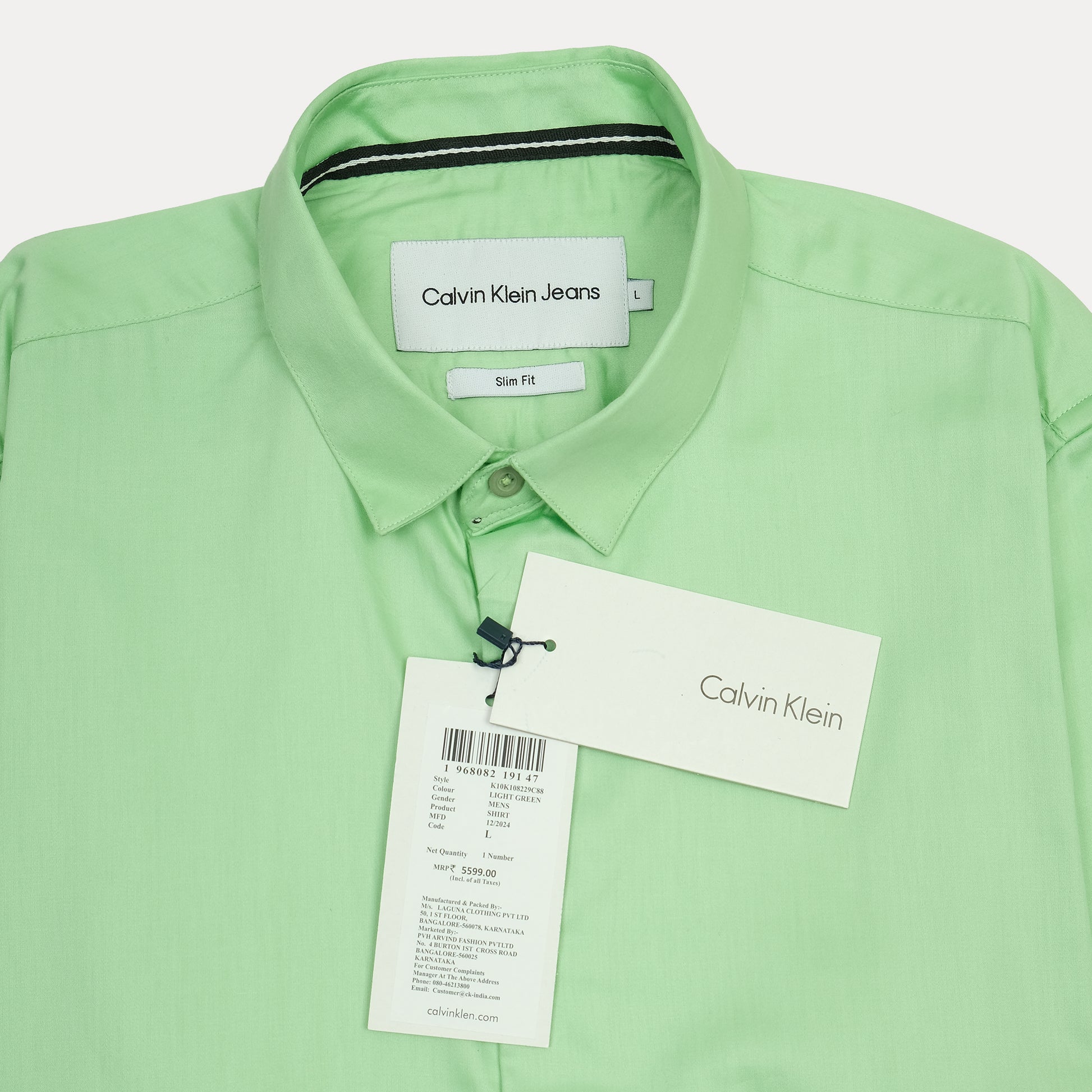 Calvin Klein Jeans Slim Fit Green Button-Up Shirt