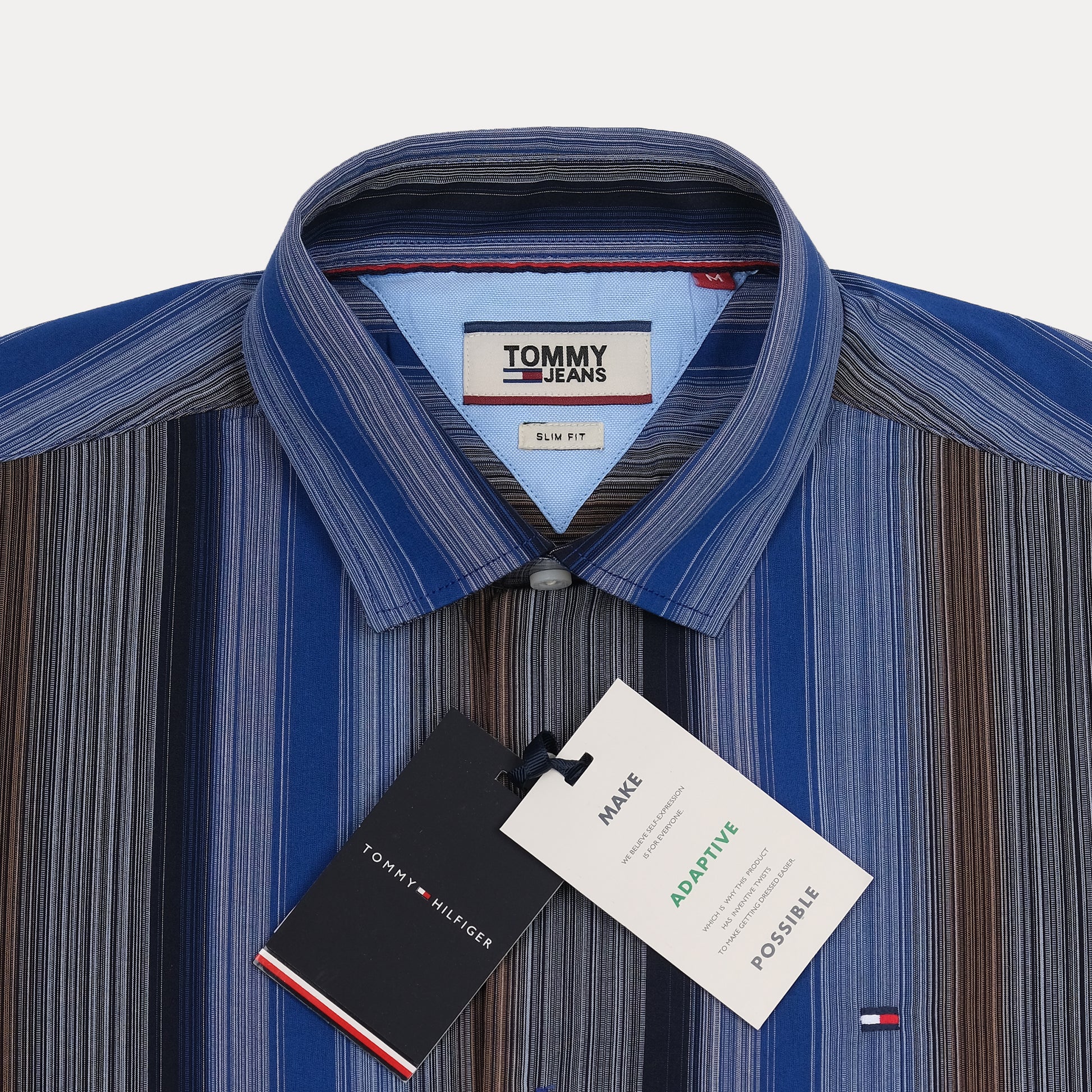 Tommy Jeans Striped Slim Fit Shirt in Oceanic Harmony
