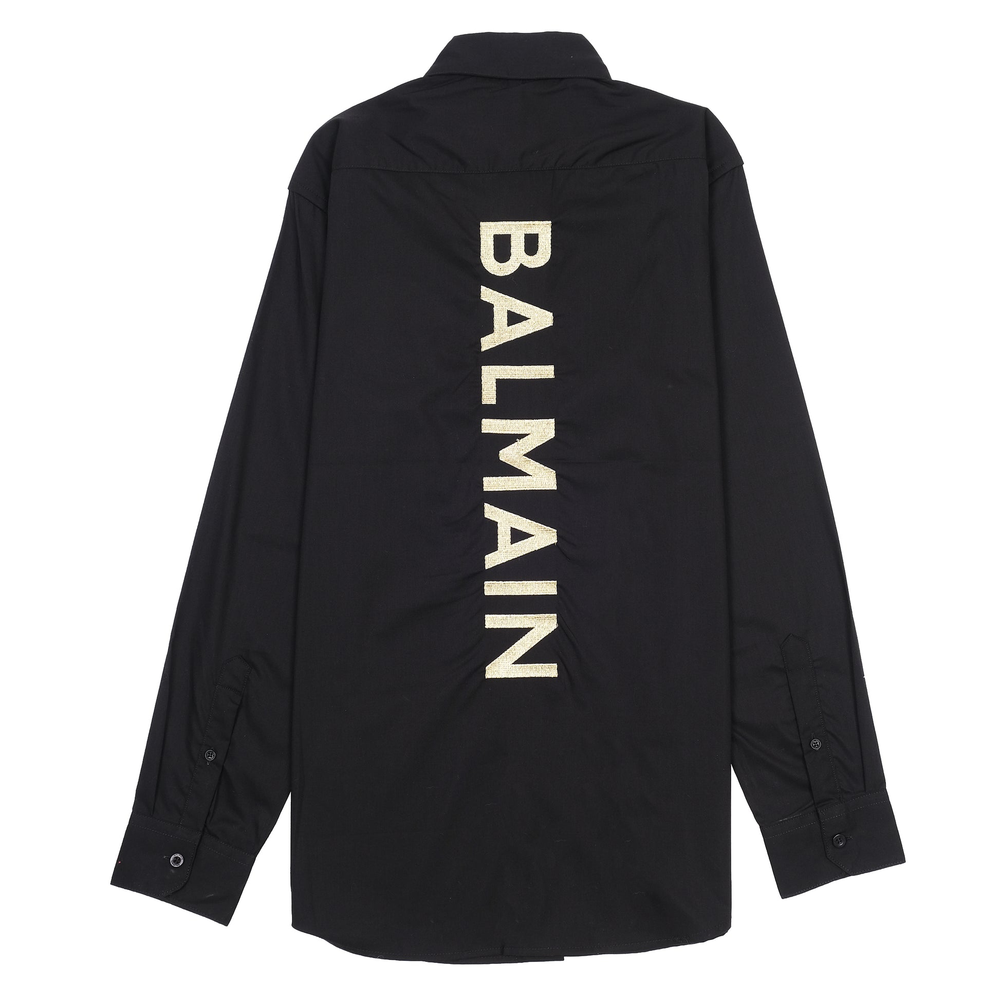 Balmain Elegant Noir Embroidered Shirt