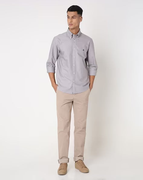 BROOKS BROTHERS Grey Oxford Shirt