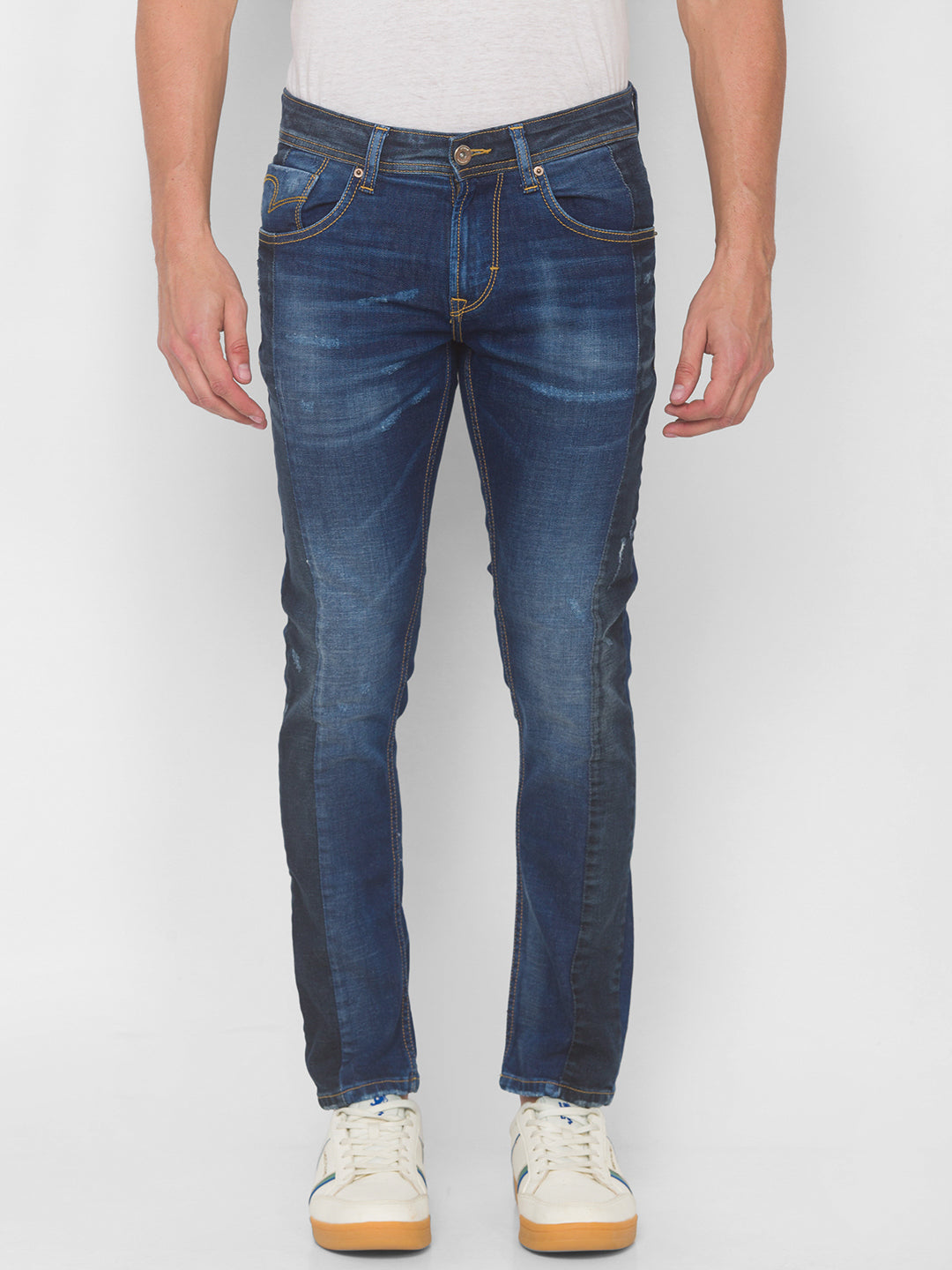 SPYKAR Slim Fit Distressed Blue Jeans