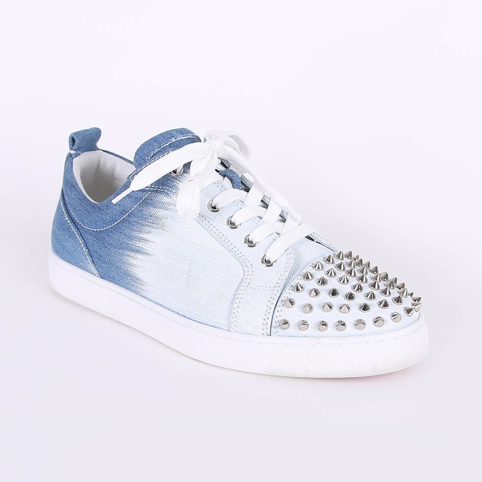 CHRISTIAN LOUBOUTIN Oceanic Breeze Luxe Fit Spiked Denim Sneakers