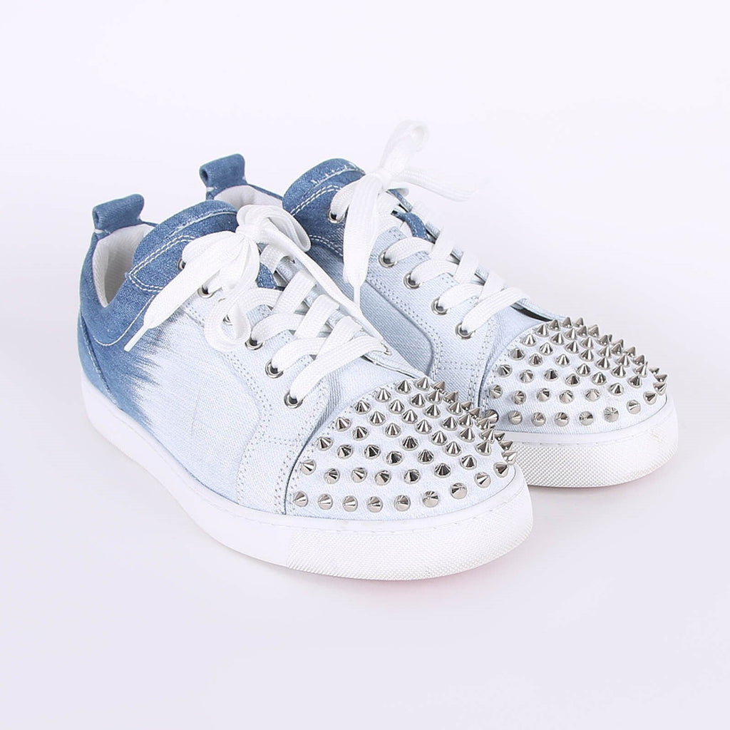 CHRISTIAN LOUBOUTIN Oceanic Breeze Luxe Fit Spiked Denim Sneakers