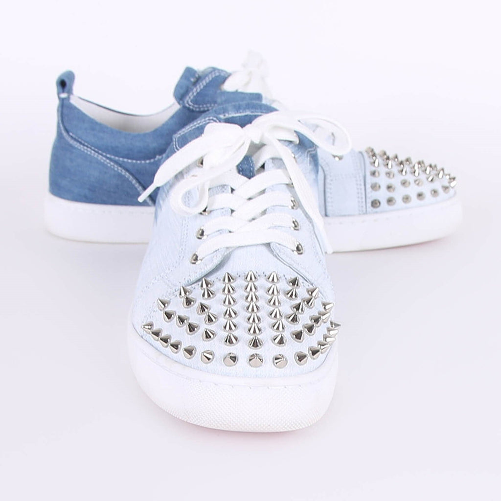 CHRISTIAN LOUBOUTIN Oceanic Breeze Luxe Fit Spiked Denim Sneakers