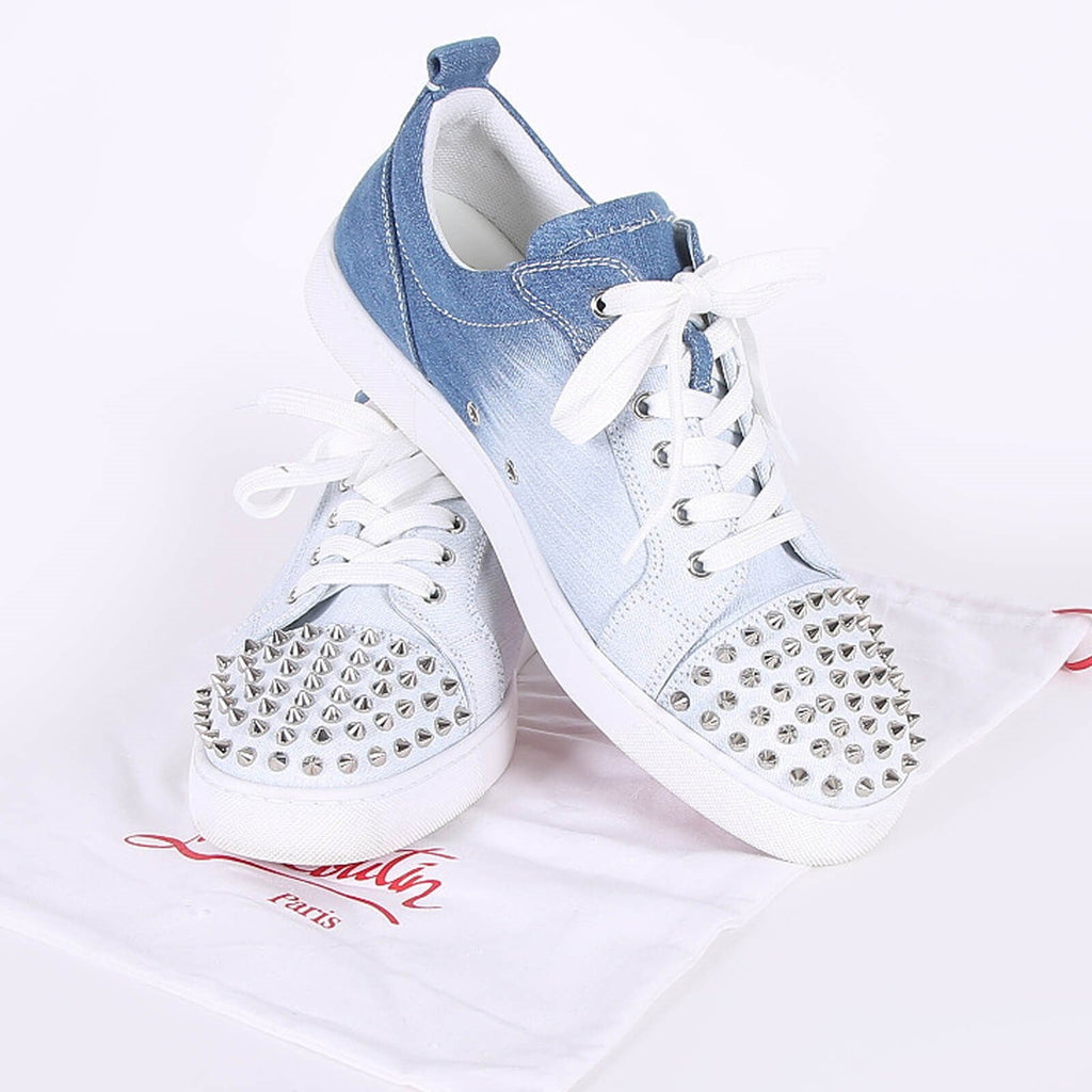 CHRISTIAN LOUBOUTIN Oceanic Breeze Luxe Fit Spiked Denim Sneakers