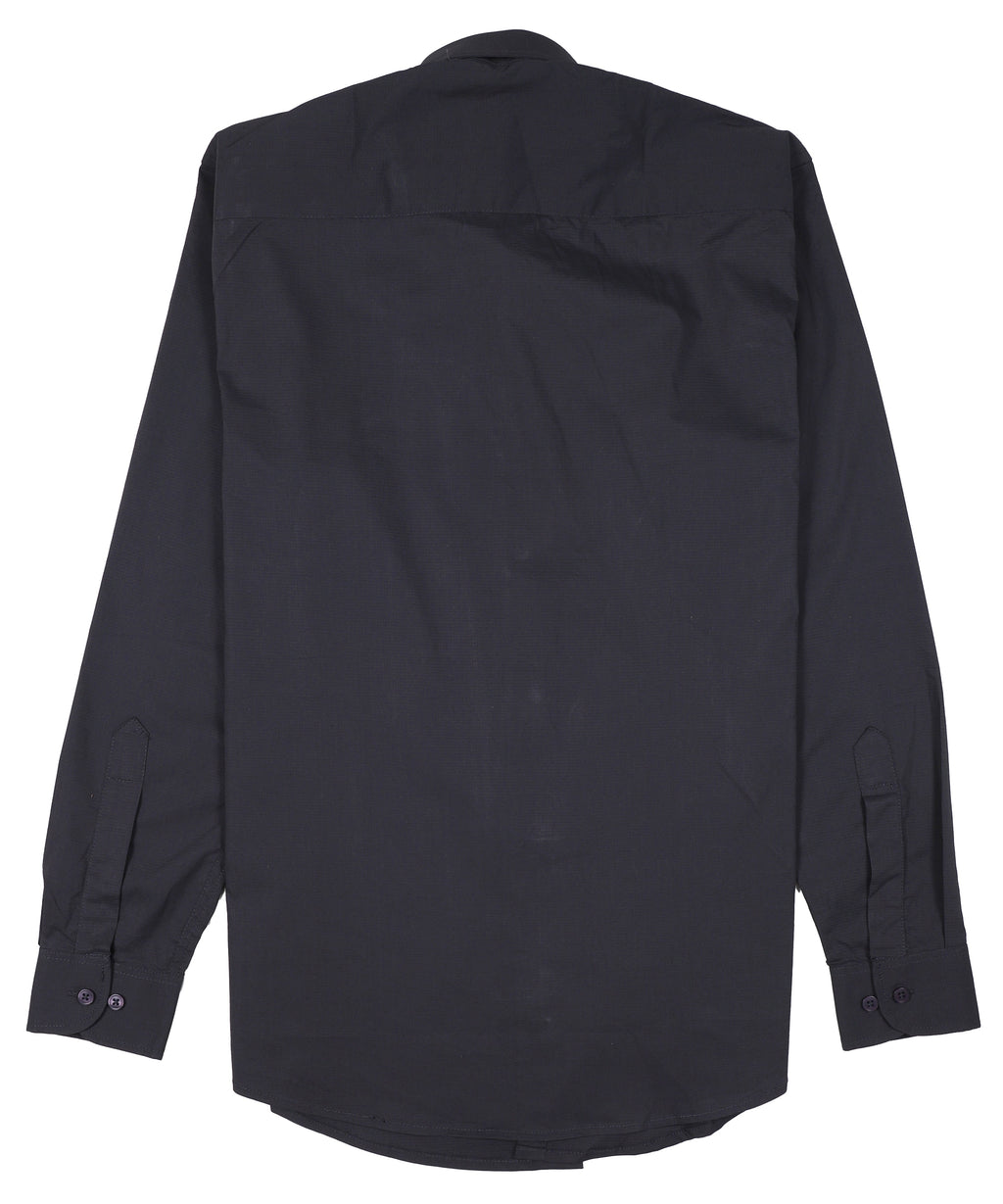 FRED PERRY Obsidian Slate Tailored Fit Long Sleeve Cotton Button-Up Shirt