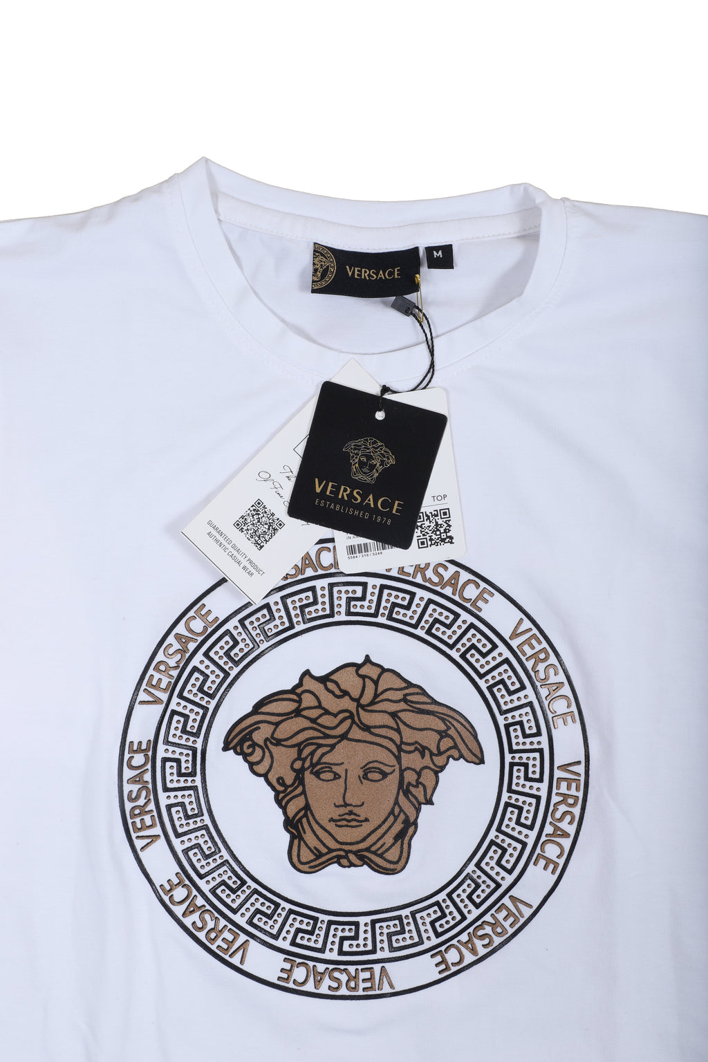 VERSACE Ethereal Ivory Luxe Fit Short Sleeve Graphic T-Shirt