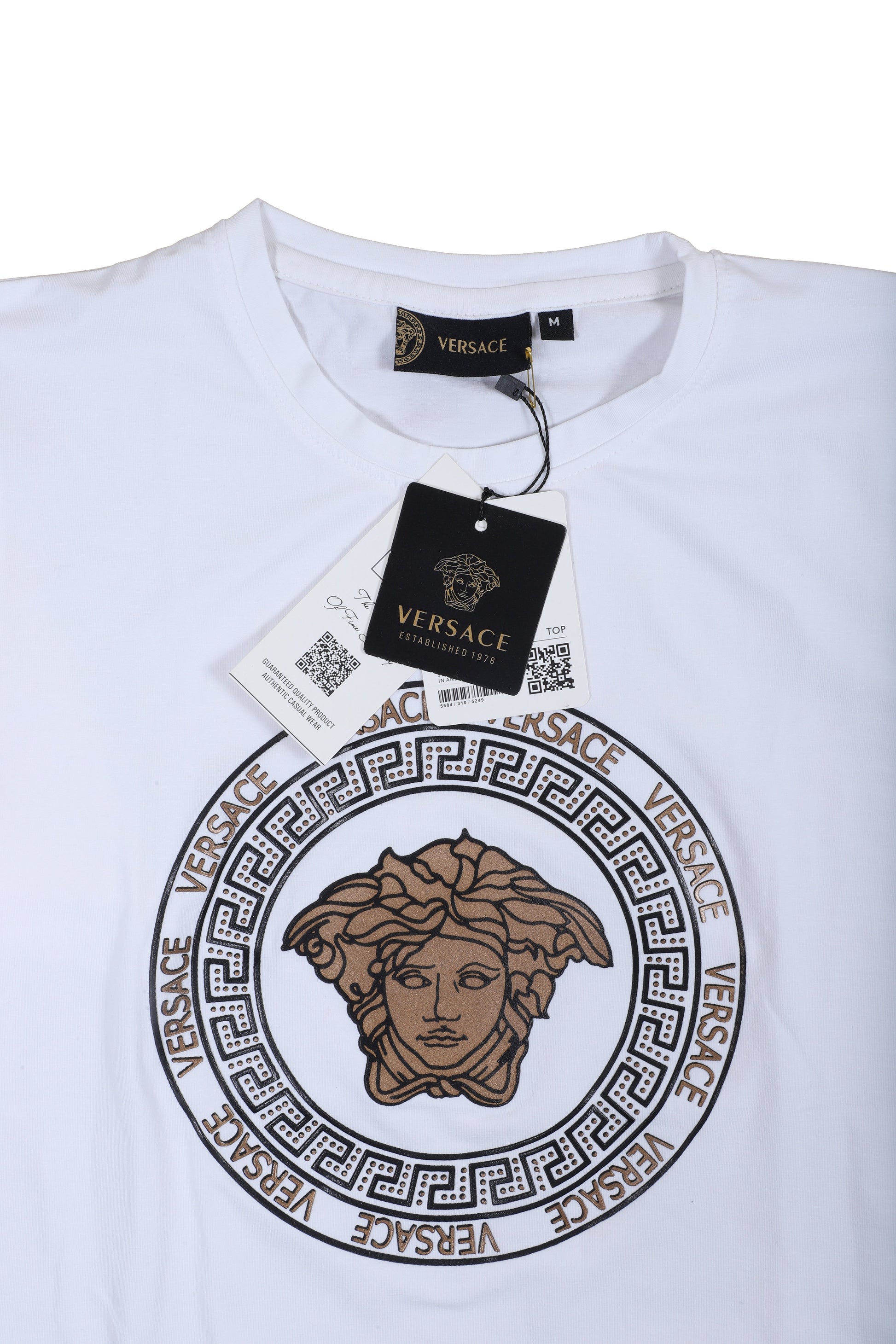 VERSACE Ethereal Ivory Luxe Fit Short Sleeve Graphic T-Shirt