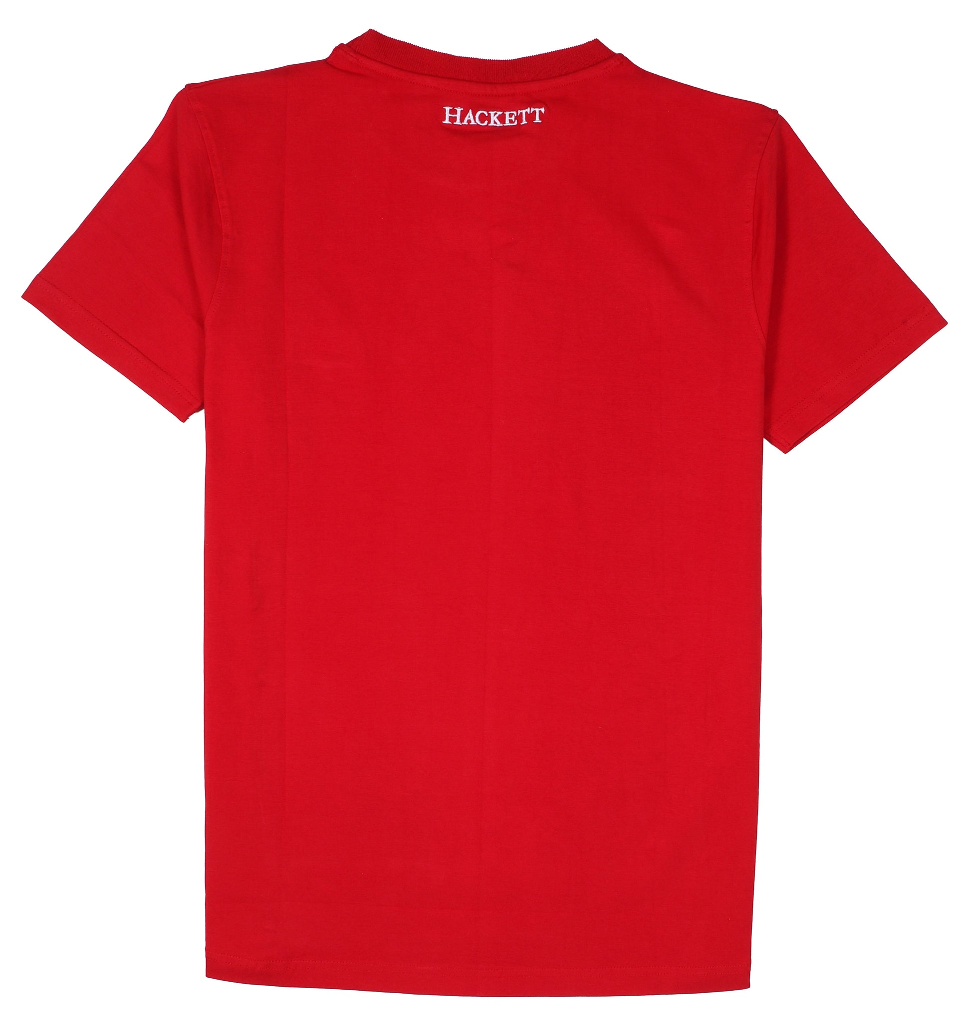 HACKETT London Classic Red Crew Neck T-Shirt with Embroidered Number 4