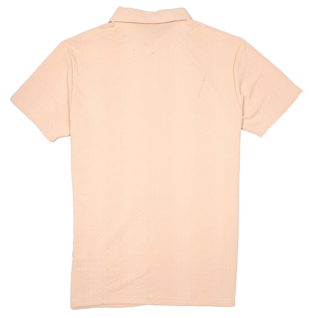 Brooks Brothers Textured Cotton Polo Shirt in Soft Peach