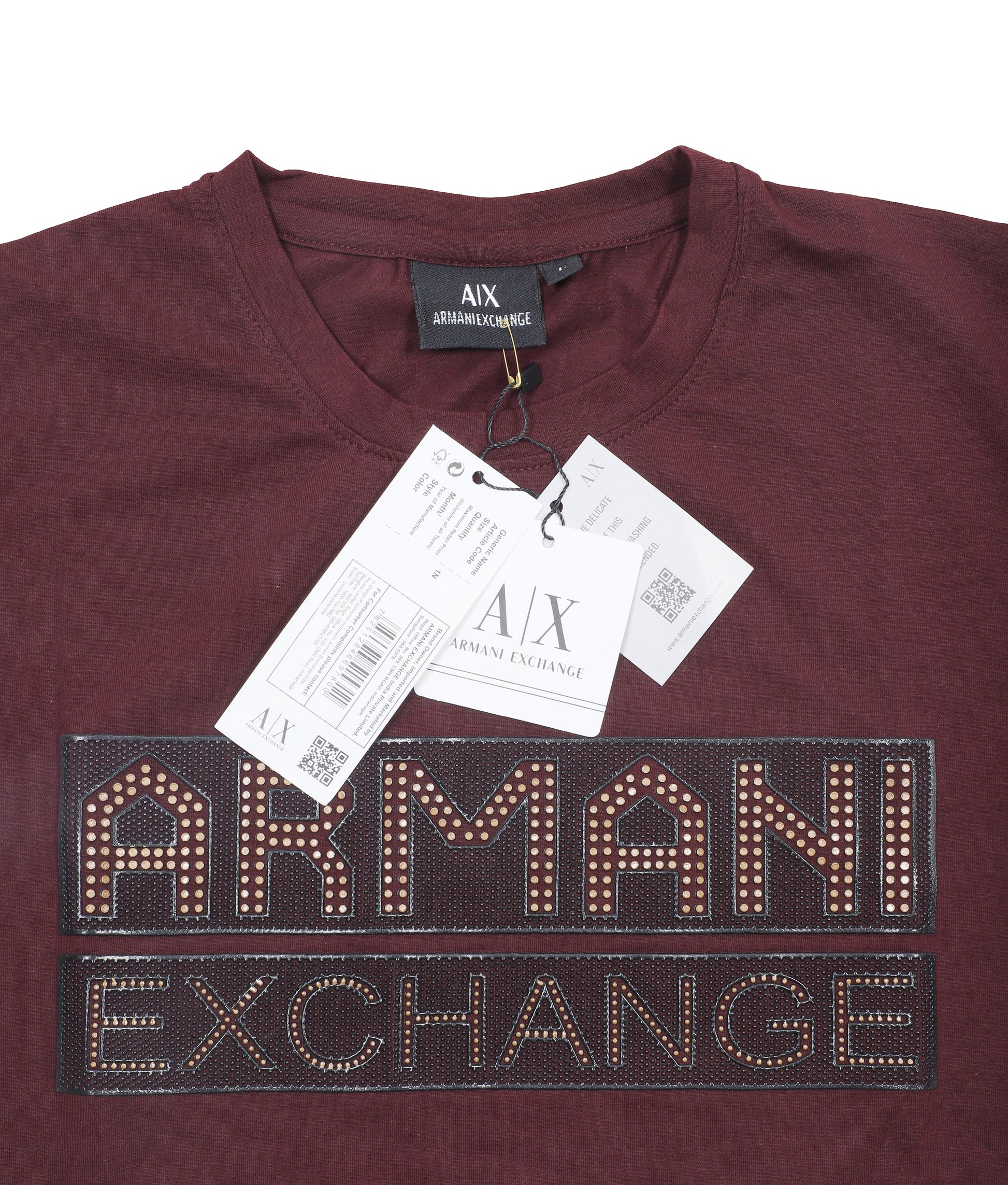 ARMANI EXCHANGE Crimson Velvet Slim Fit Short Sleeve T-Shirt