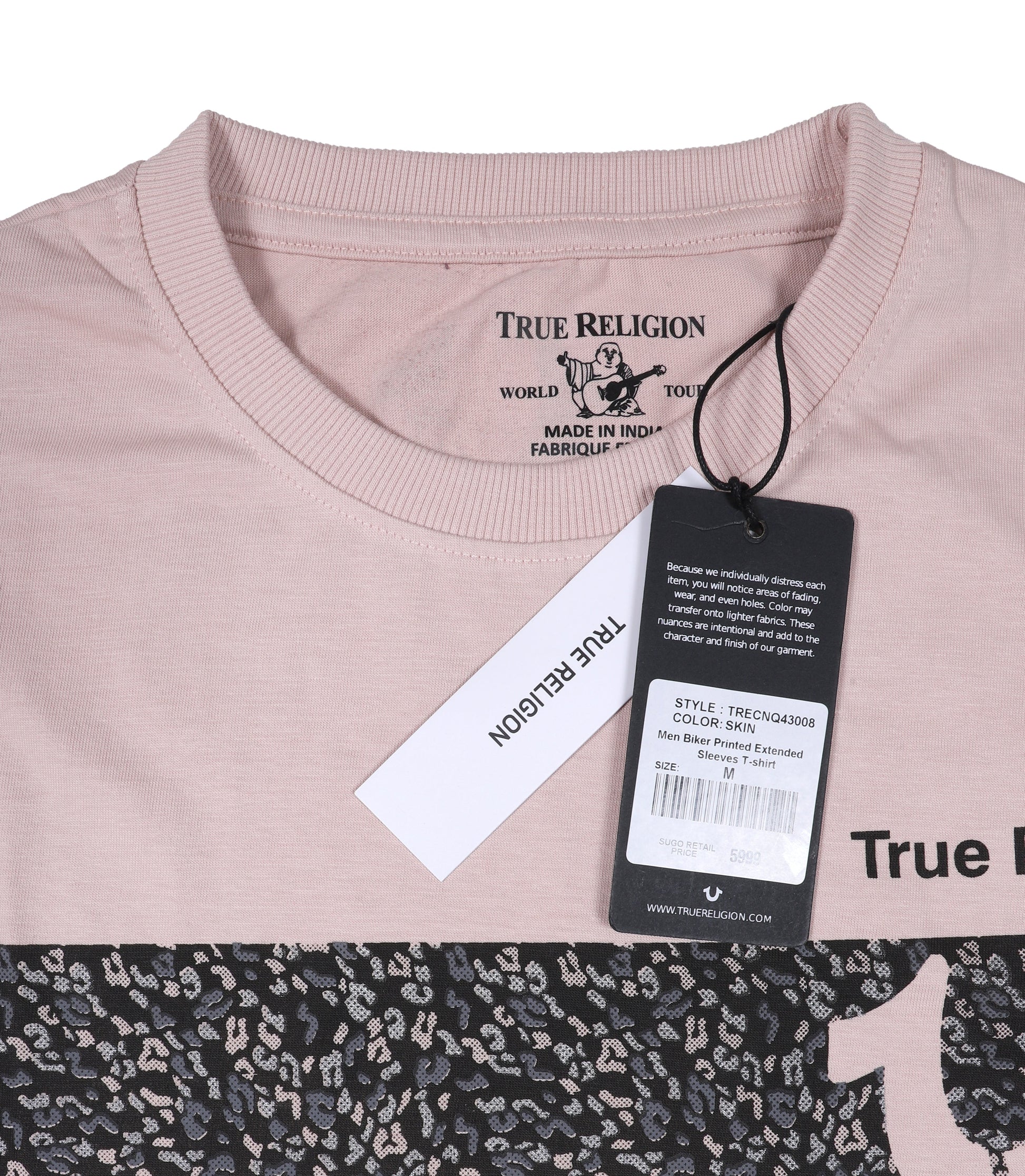 TRUE RELIGION Men's Graphic Block Tee in Dusty Pink