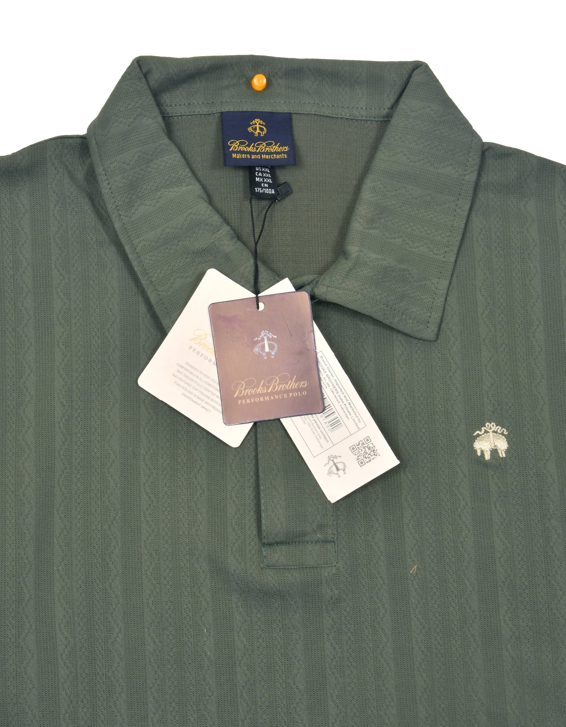 BROOKS BROTHERS Verdant Sage Tailored Fit Short Sleeve Piqué Polo Shirt