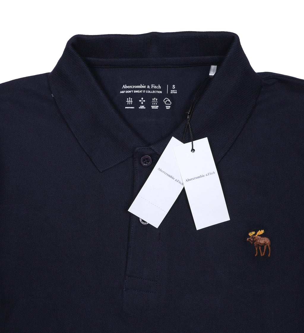 ABERCROMBIE & FITCH Classic Fit Polo Shirt in Navy
