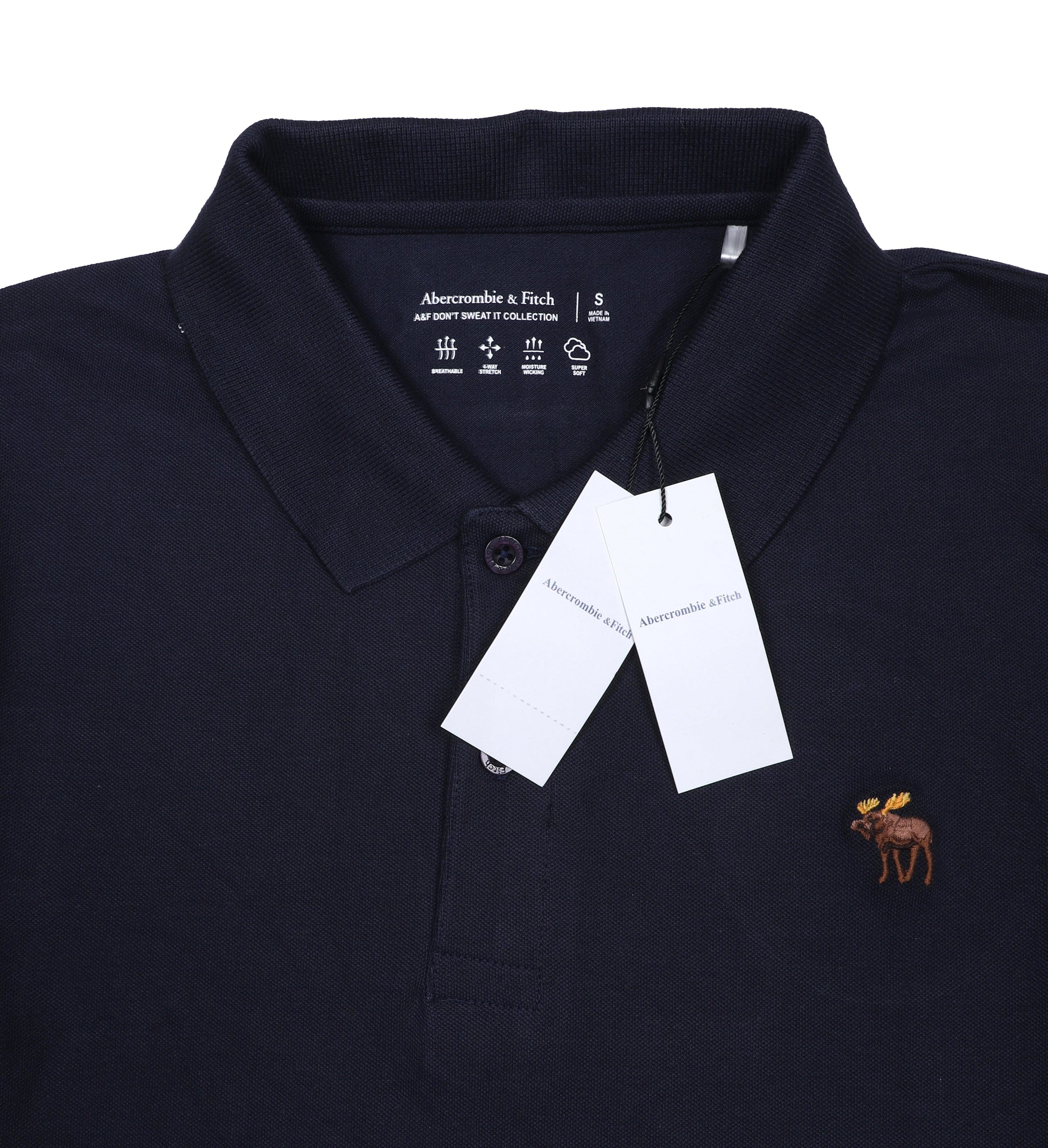 ABERCROMBIE & FITCH Classic Fit Polo Shirt in Navy
