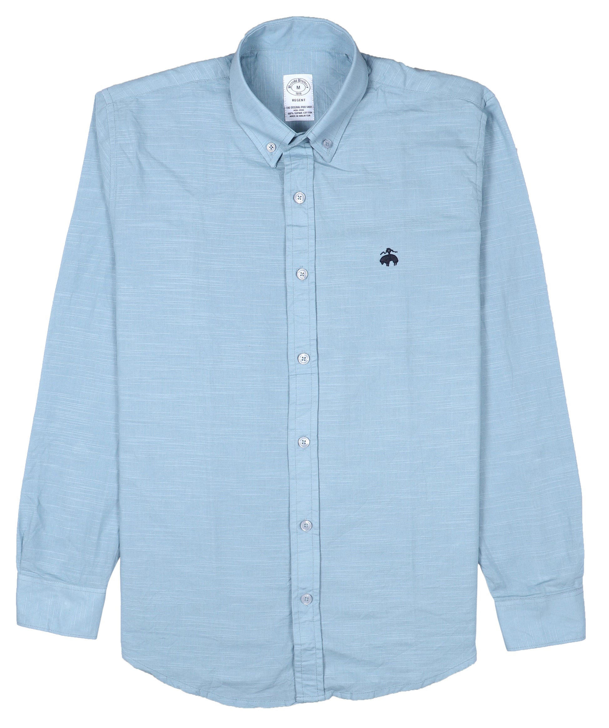 BROOKS BROTHERS Celestial Aqua Tailored Fit Long Sleeve Button-Down Shirt