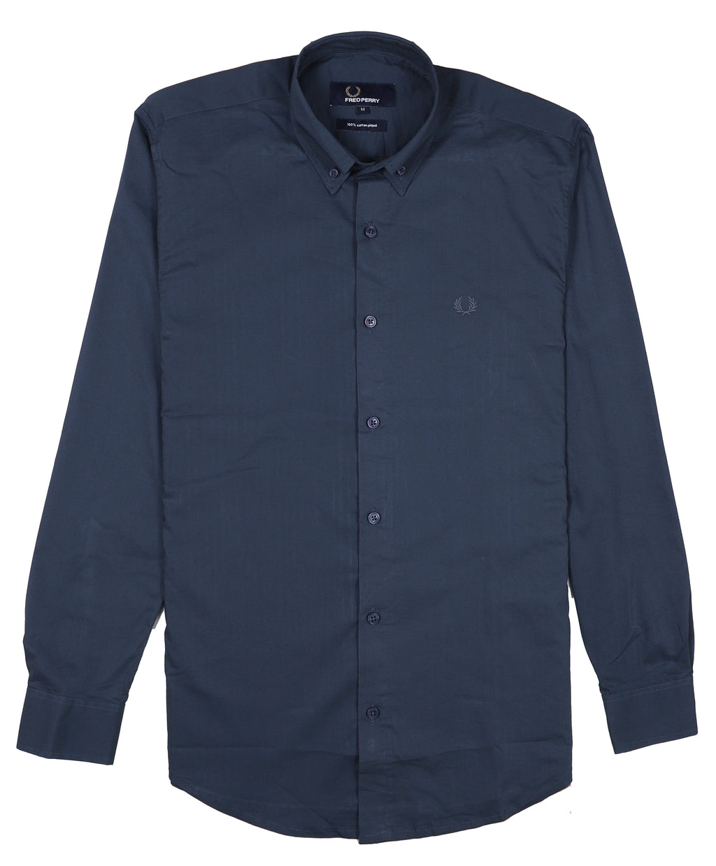 FRED PERRY Oceanic Teal Classic Fit Long Sleeve Piqué Button-Up Shirt