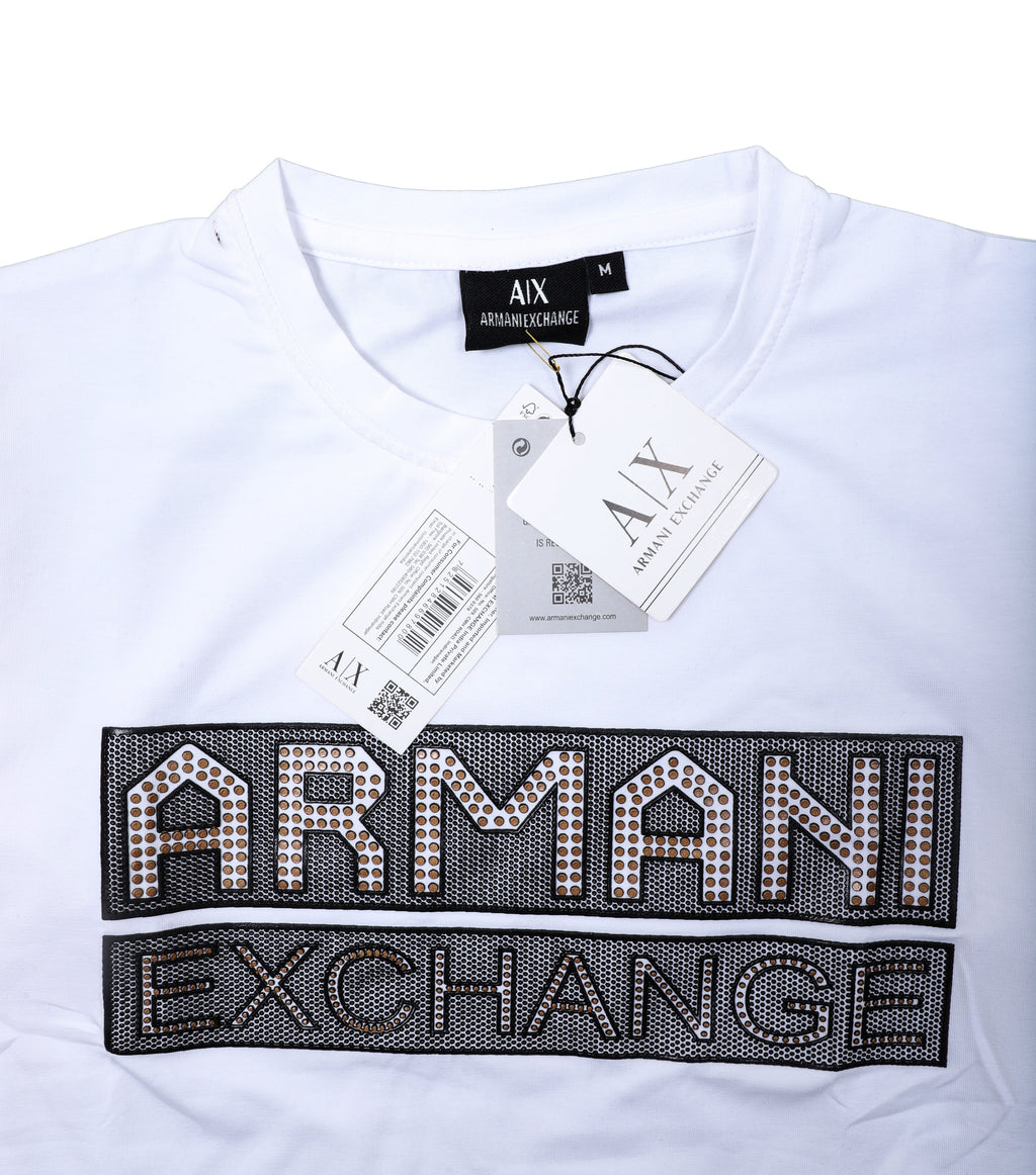 ARMANI EXCHANGE Luminous Pearl Slim Fit Short Sleeve Graphic Tee
