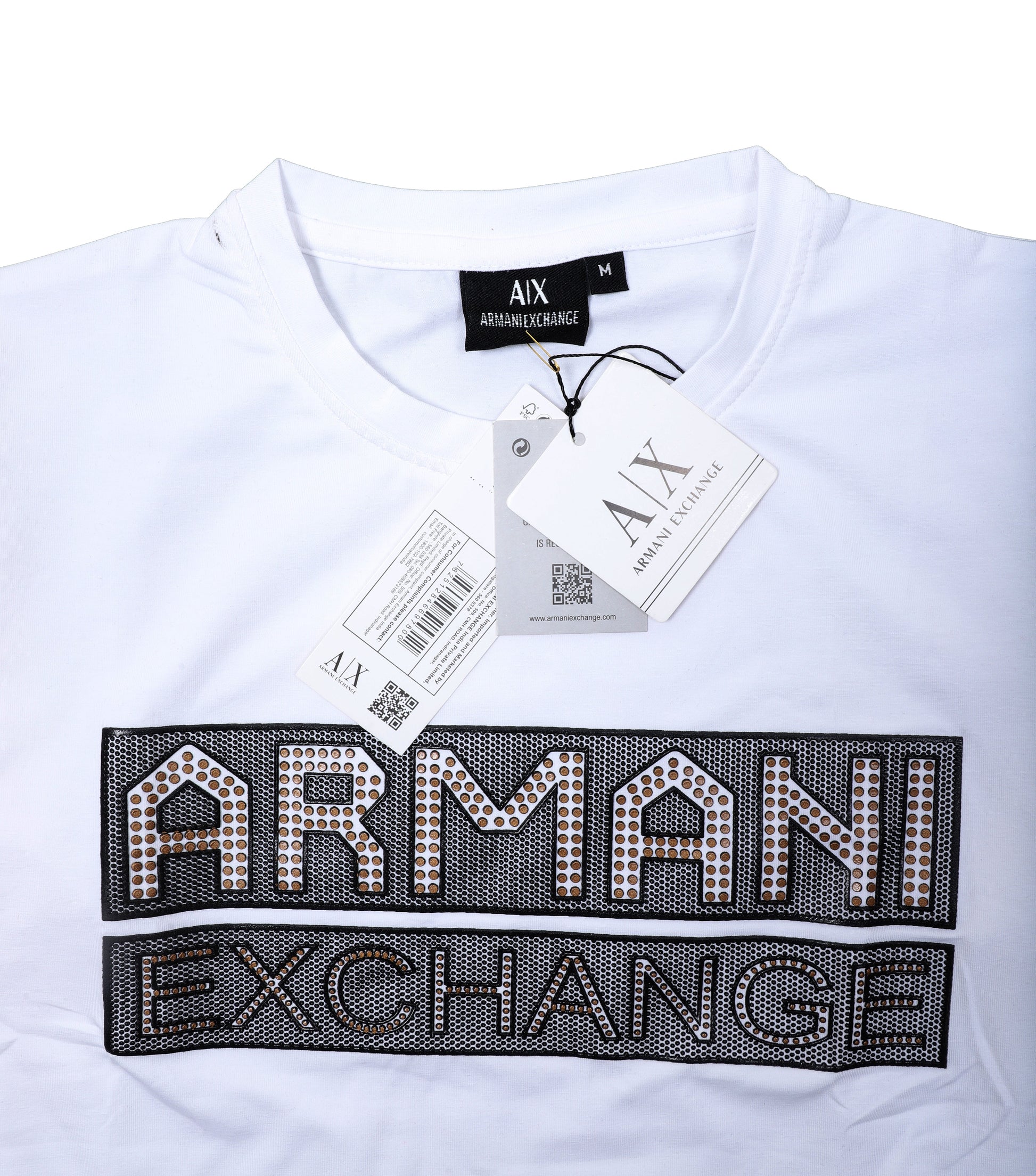 ARMANI EXCHANGE Luminous Pearl Slim Fit Short Sleeve Graphic Tee