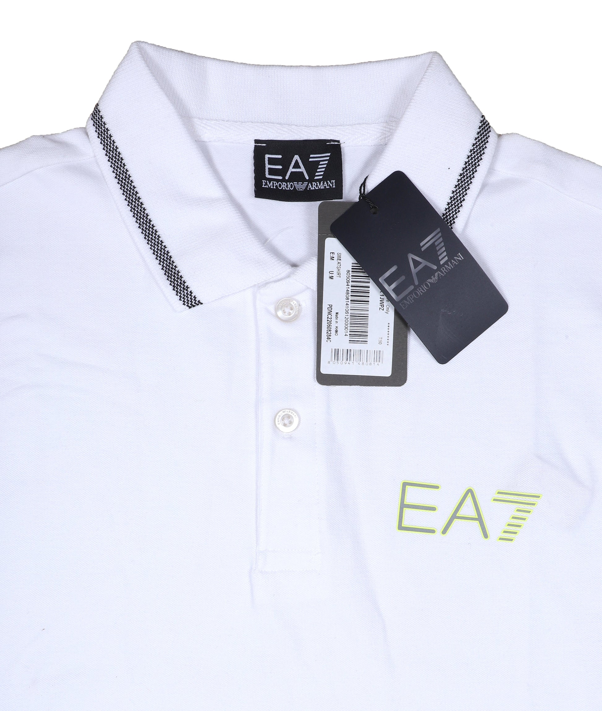 EA7 EMPORIO ARMANI Frosted Pearl Tailored Fit Short Sleeve Piqué Polo Shirt