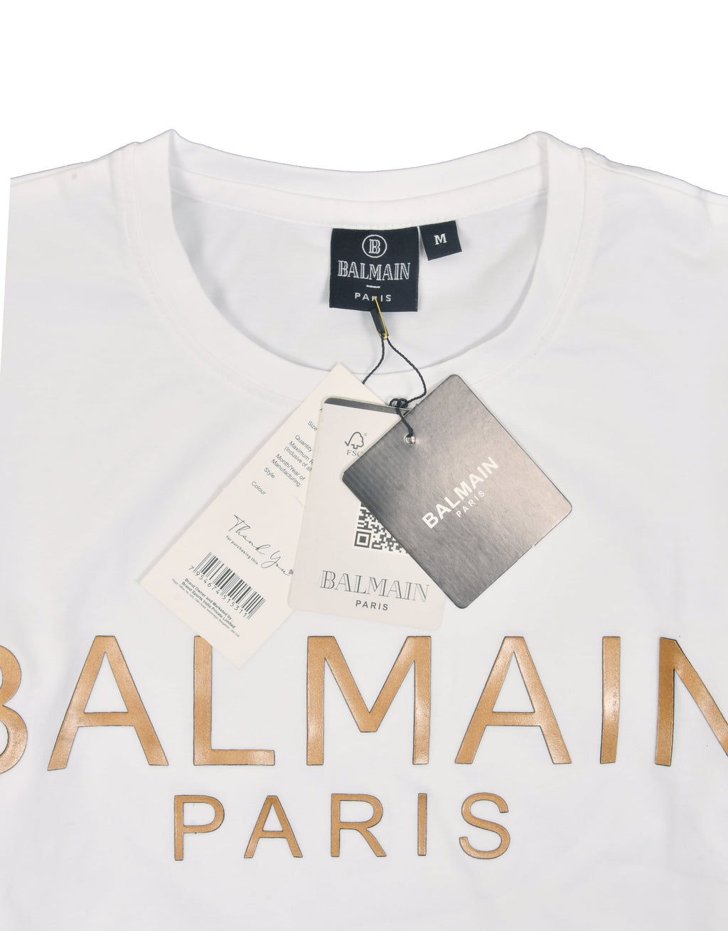 BALMAIN Luminous Ivory Luxe Fit Short Sleeve T-Shirt