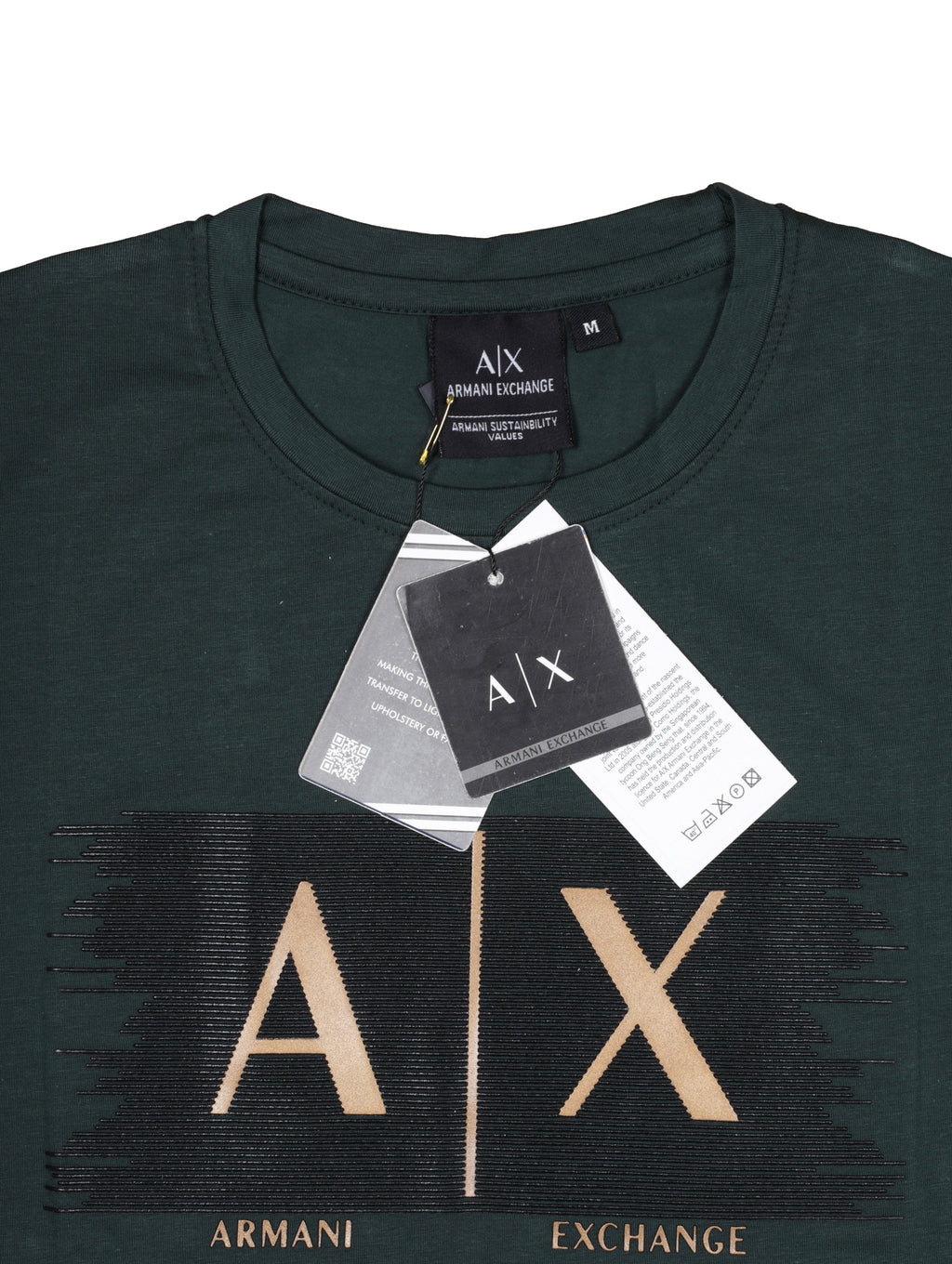 ARMANI EXCHANGE Graphic Logo T-Shirt in Dark Green