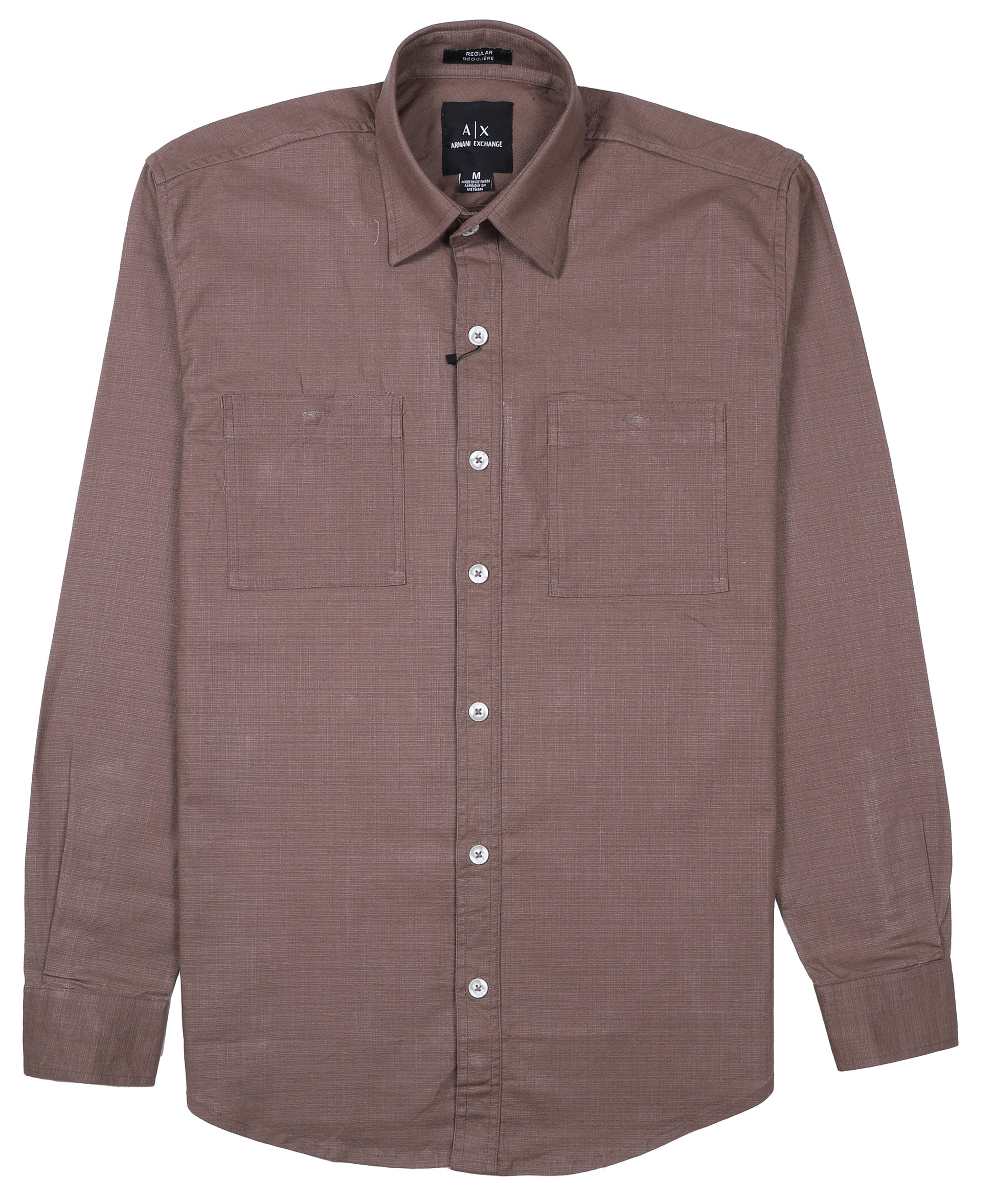 ARMANI EXCHANGE Rustic Amber Tailored Fit Long Sleeve Button-Up Shirt