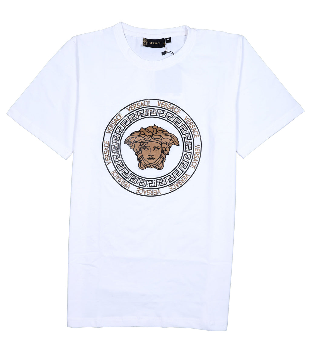 VERSACE Ethereal Ivory Luxe Fit Short Sleeve Graphic T-Shirt