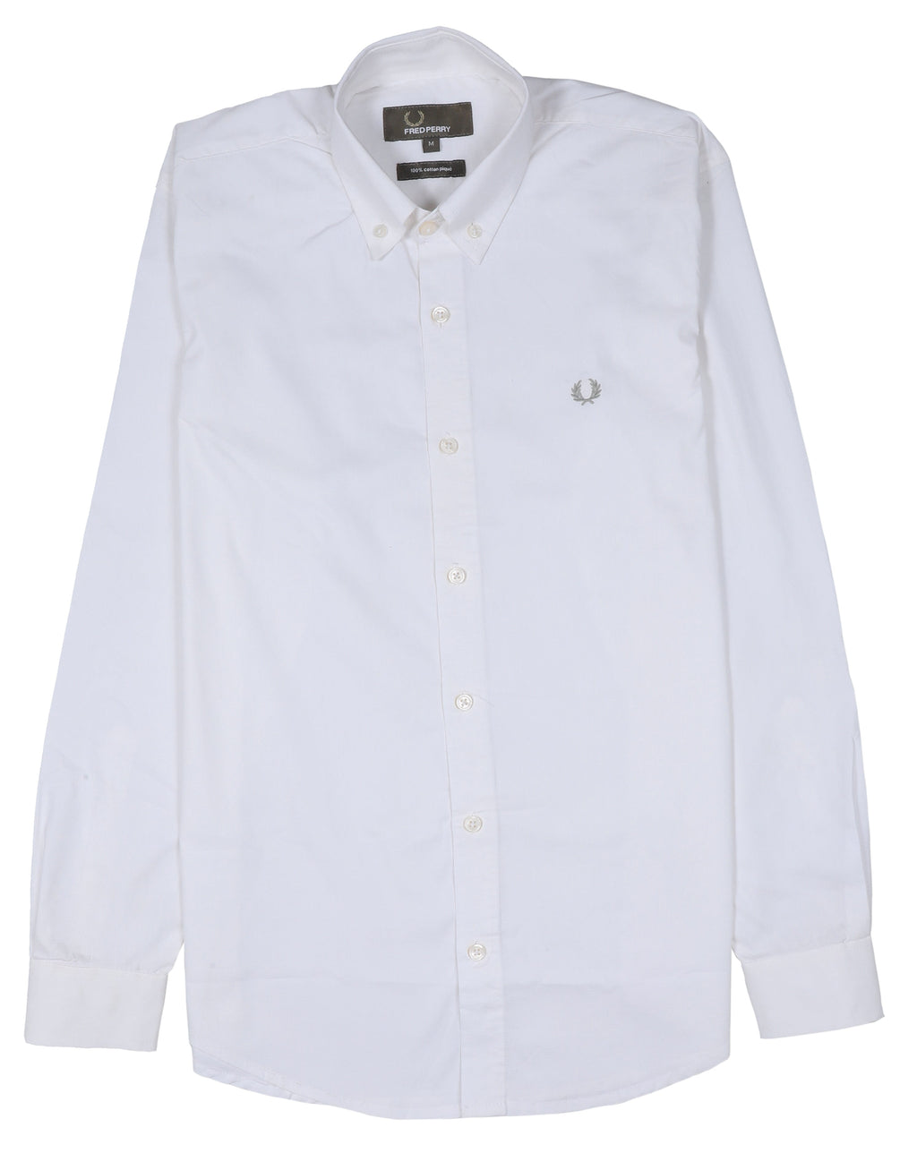 FRED PERRY Pure Pearl Tailored Fit Long Sleeve Cotton Shirt