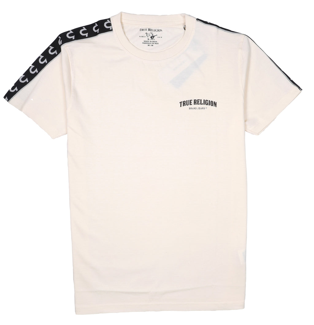 TRUE RELIGION Classic Logo Tee with Contrast Stripes