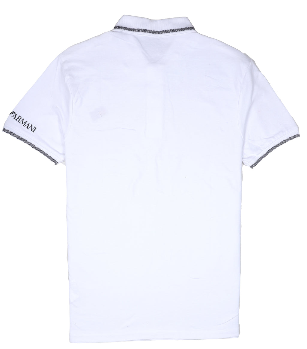 EA7 EMPORIO ARMANI Frosted Pearl Tailored Fit Short Sleeve Piqué Polo Shirt