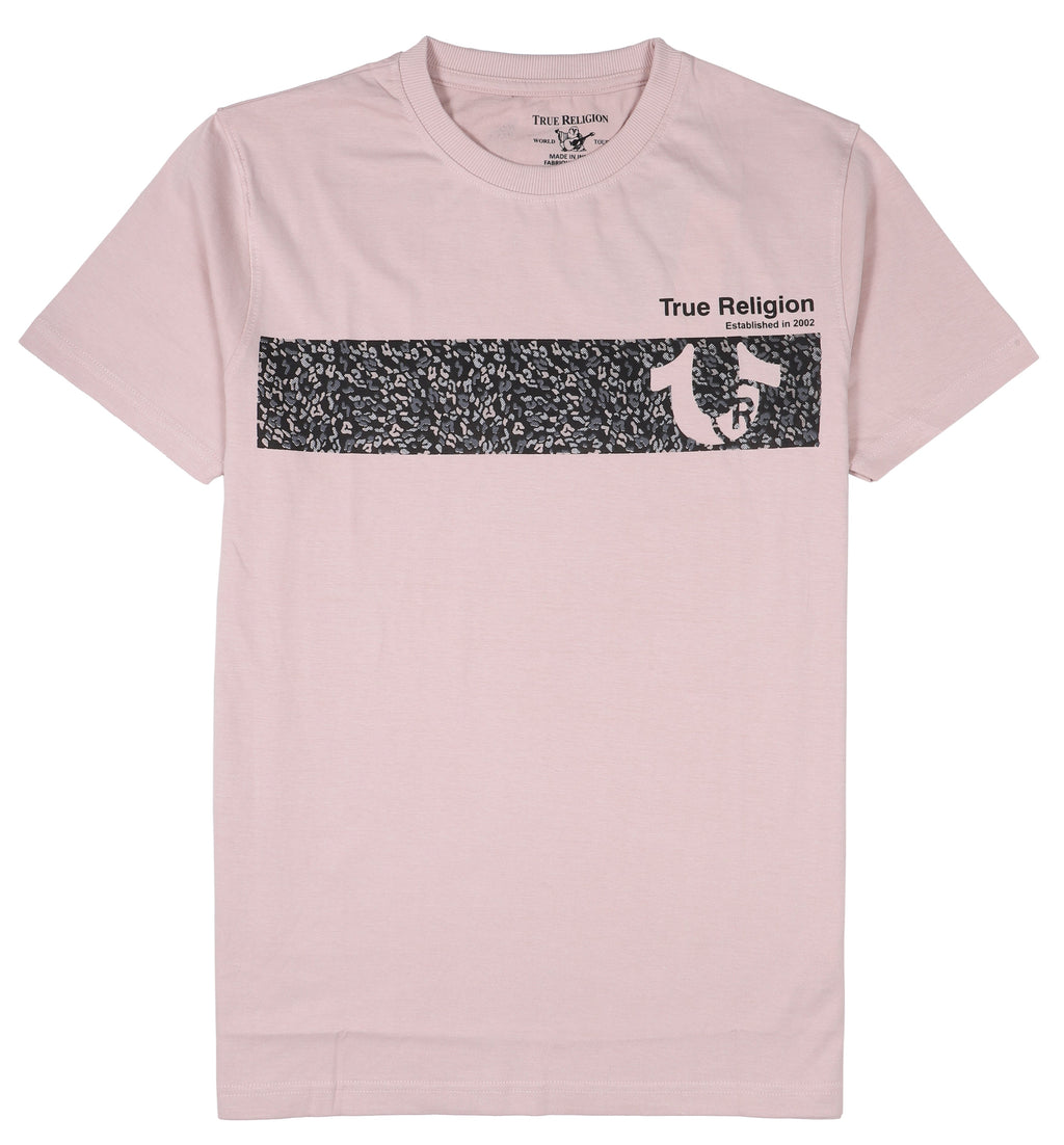 TRUE RELIGION Men's Graphic Block Tee in Dusty Pink