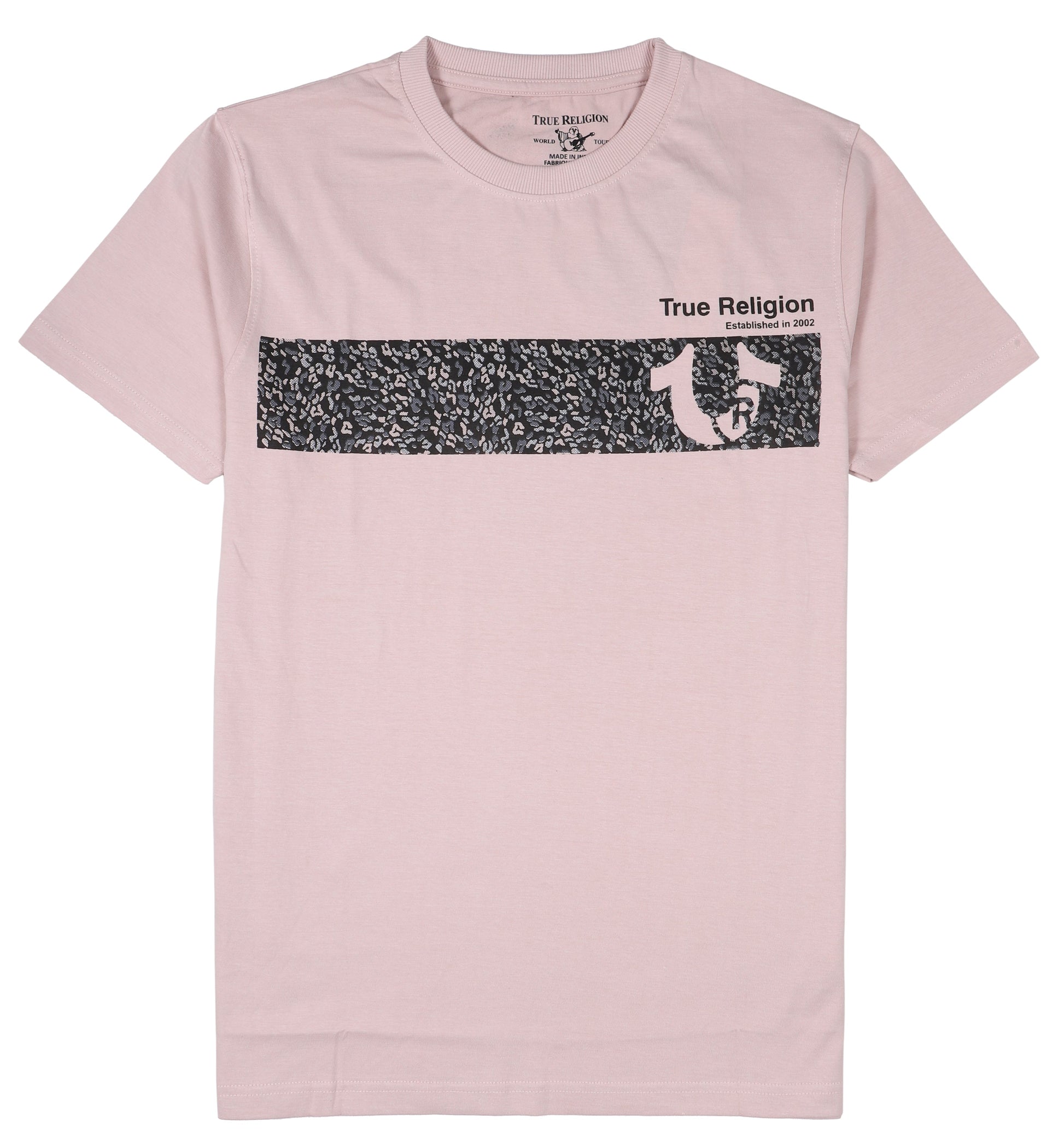 TRUE RELIGION Men's Graphic Block Tee in Dusty Pink