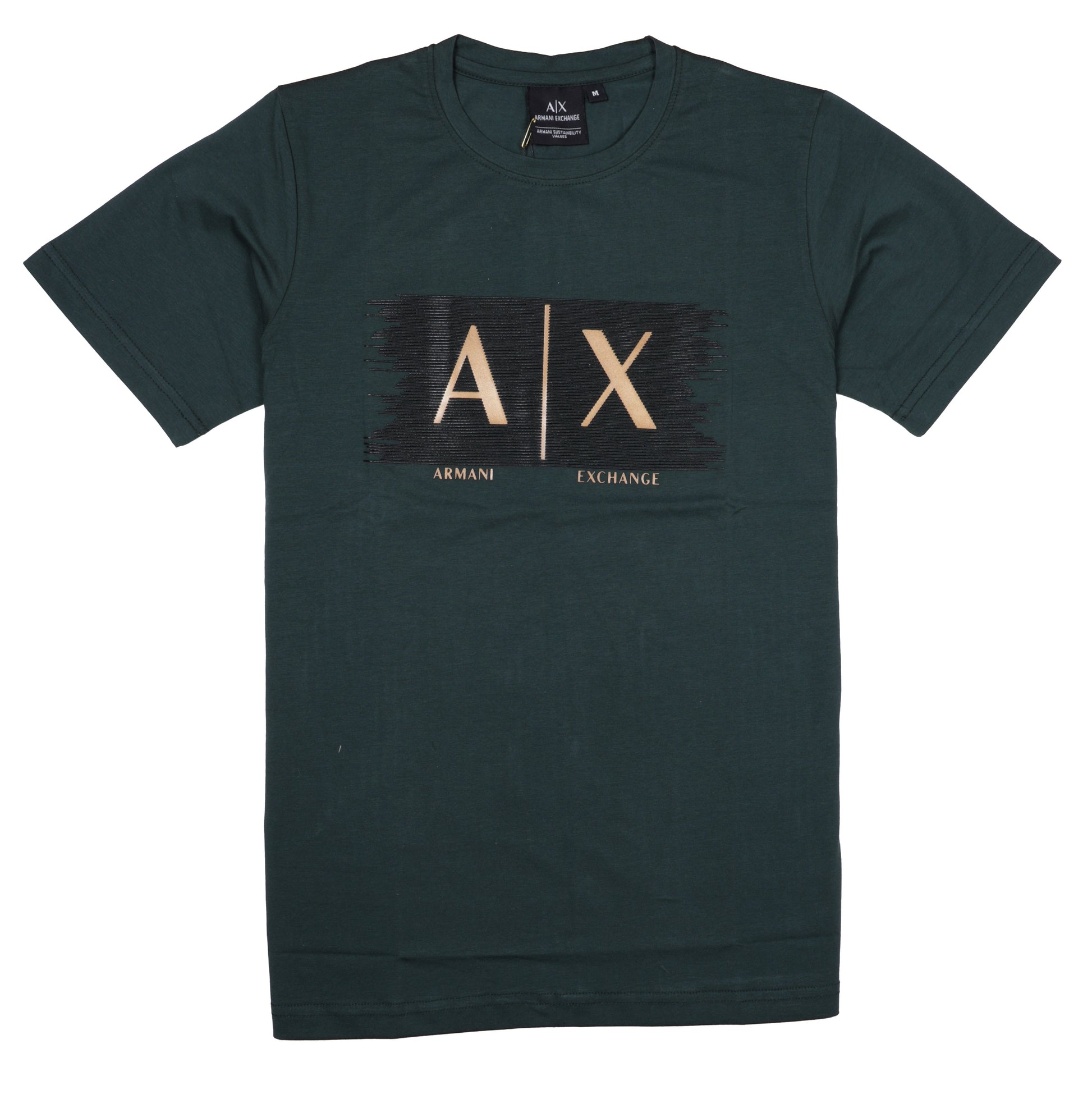 ARMANI EXCHANGE Graphic Logo T-Shirt in Dark Green