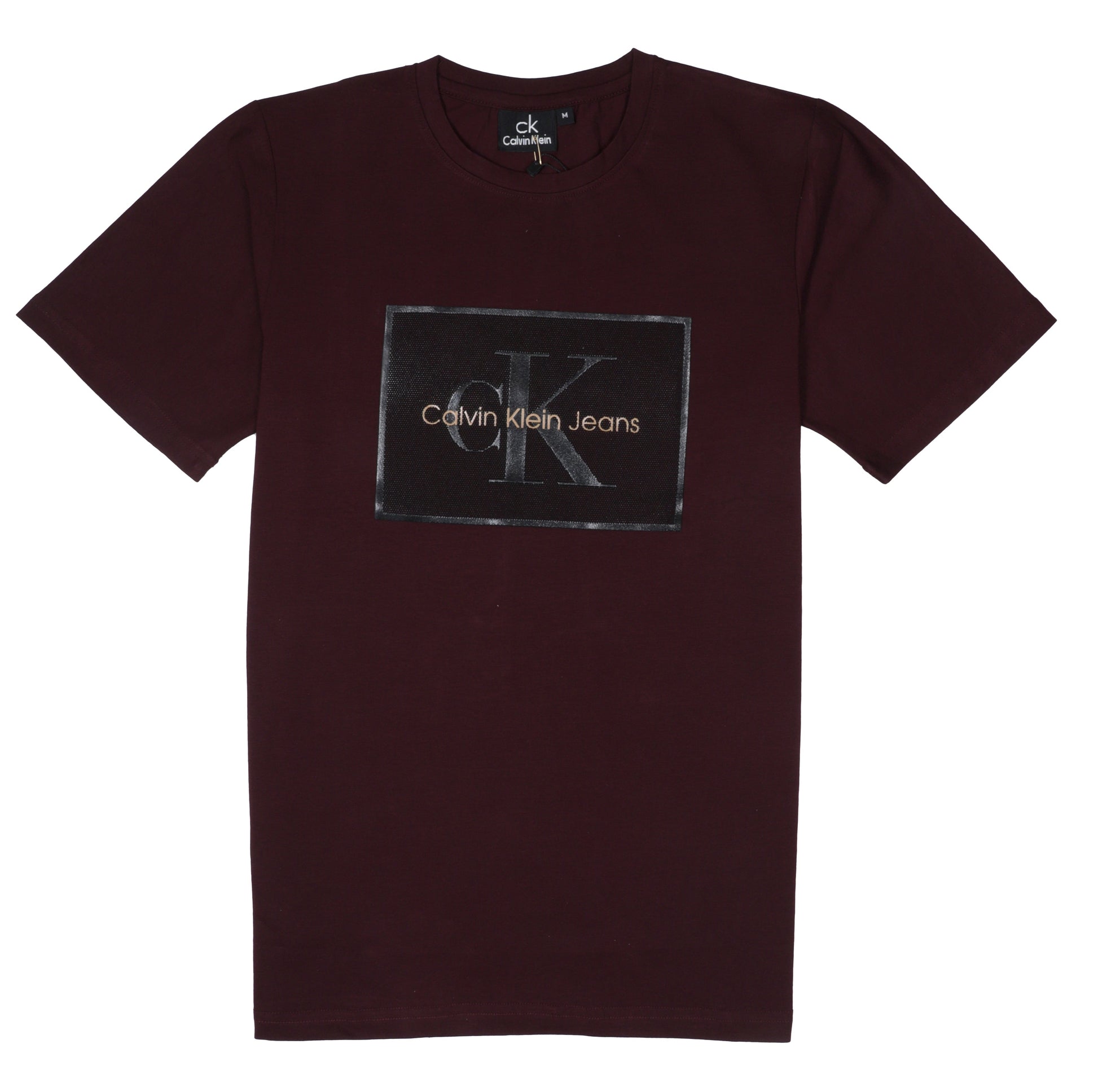 Calvin Klein Jeans Logo Graphic Tee in Burgundy