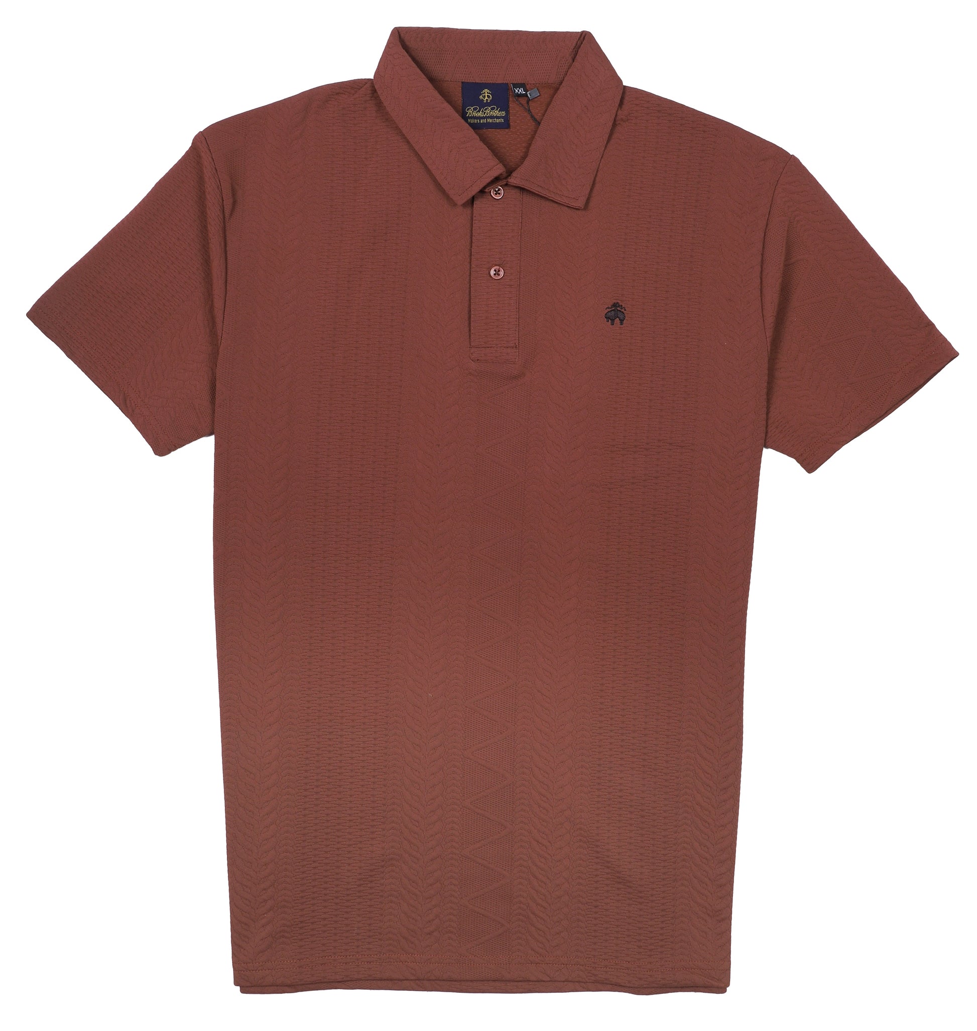 Brooks Brothers Textured Knit Polo Shirt in Rust