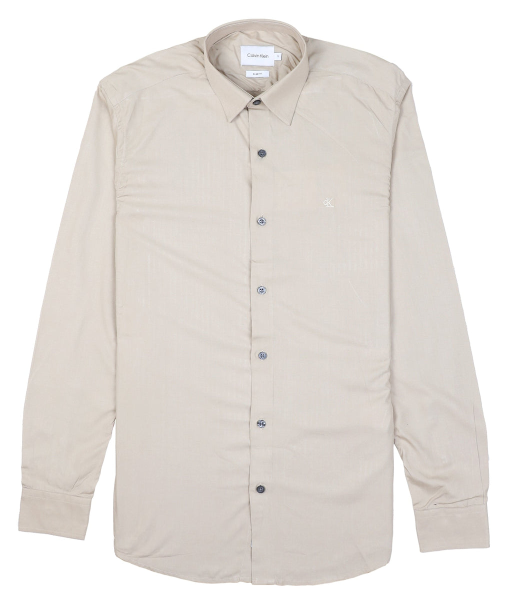 CALVIN KLEIN Tranquil Sand Tailored Fit Long Sleeve Shirt