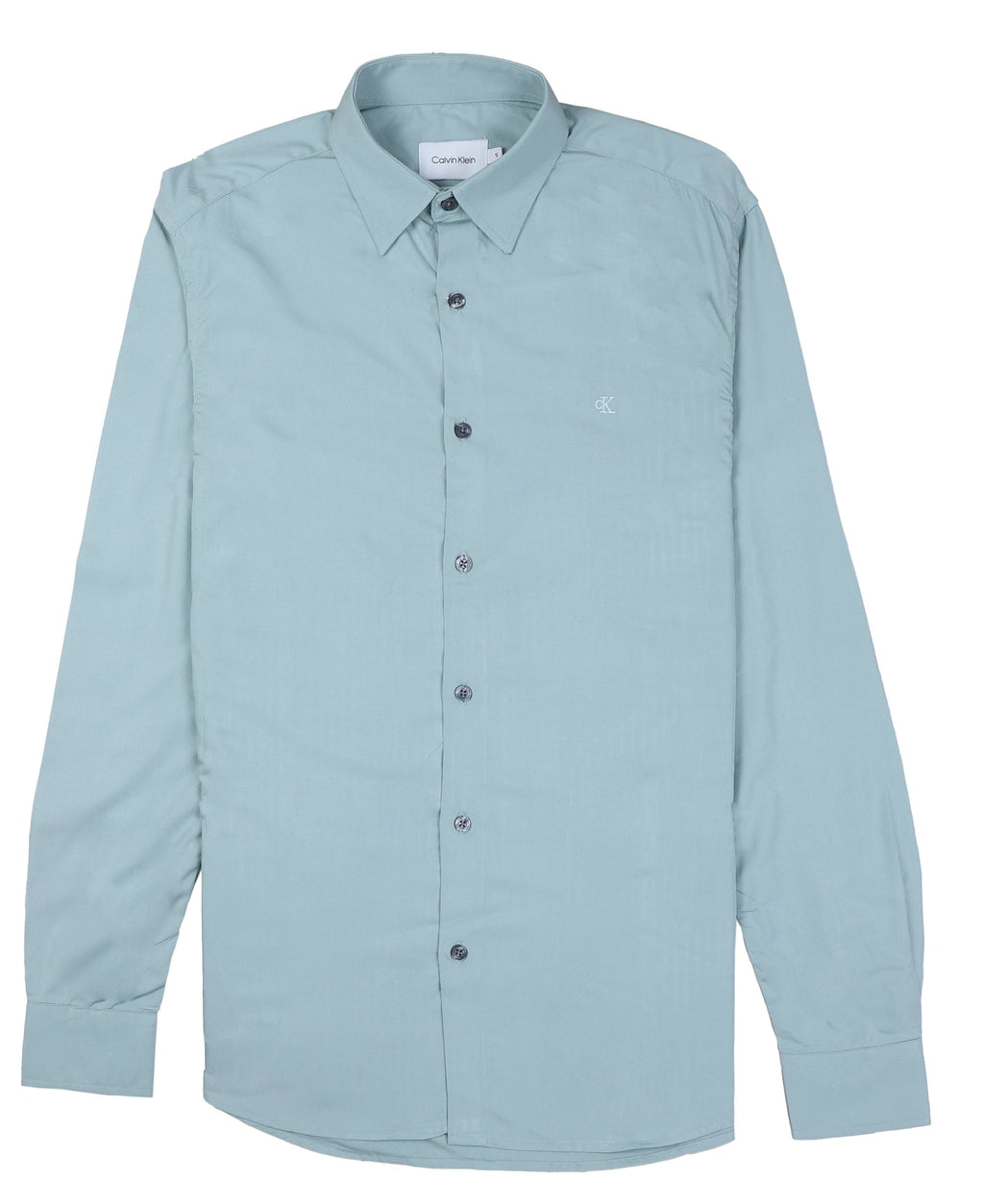 CALVIN KLEIN Tranquil Teal Tailored Fit Long Sleeve Button-Up Shirt