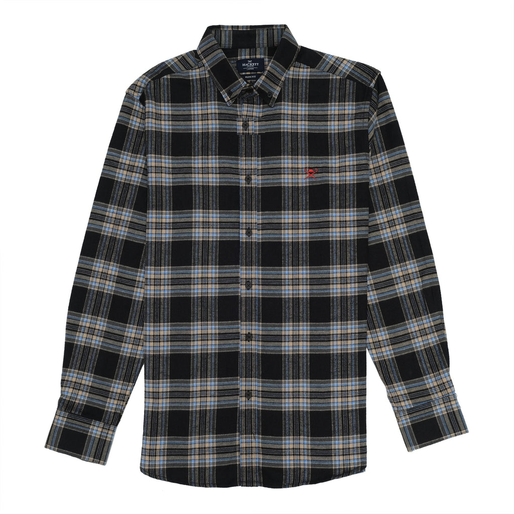 HACKETT LONDON Midnight Check Slim Fit Long Sleeve Shirt
