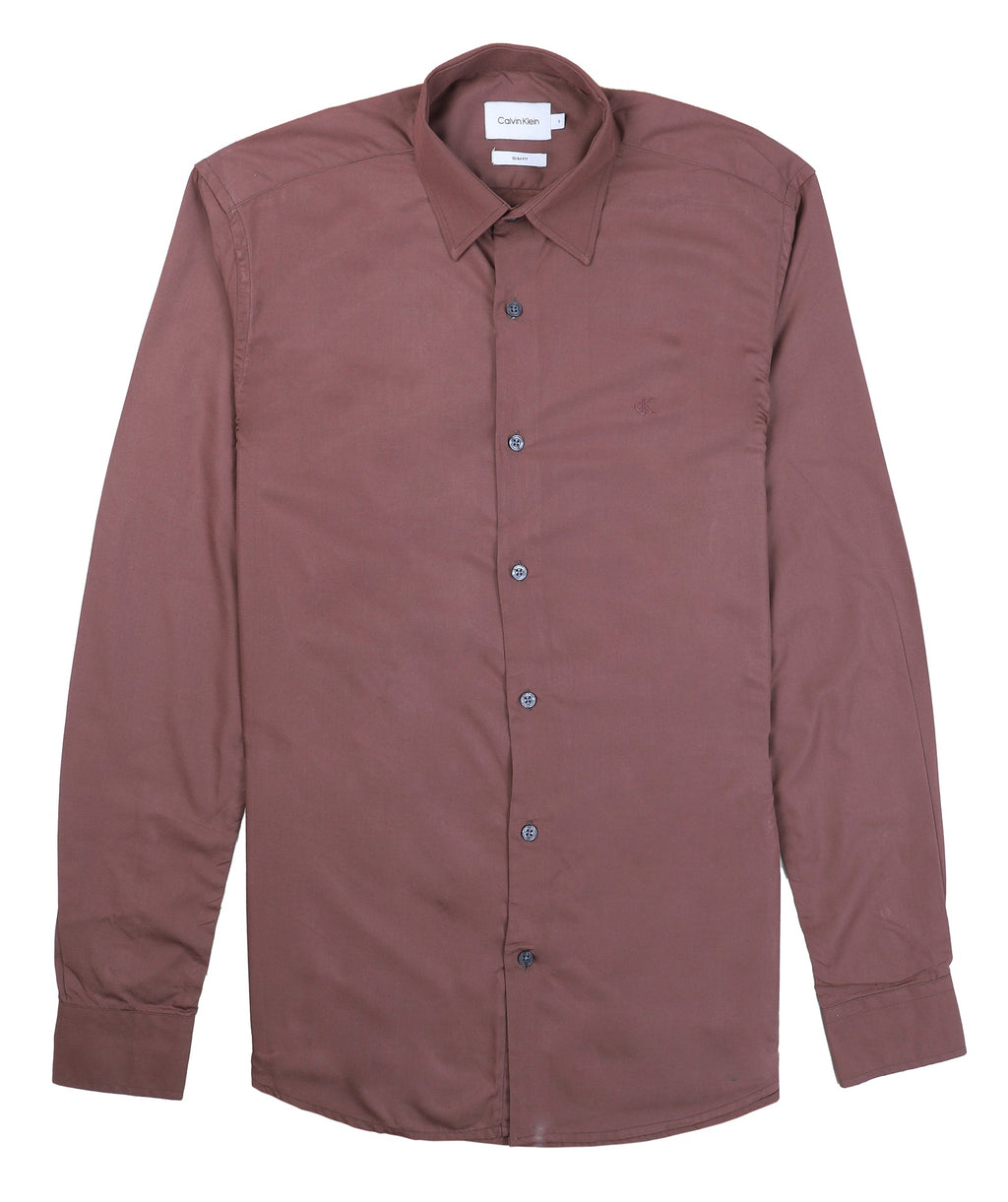 CALVIN KLEIN Rustic Terracotta Tailored Fit Long Sleeve Shirt