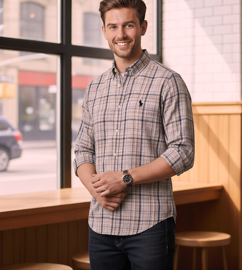 POLO RALPH LAUREN Serene Lilac Tailored Fit Plaid Button-Down Shirt