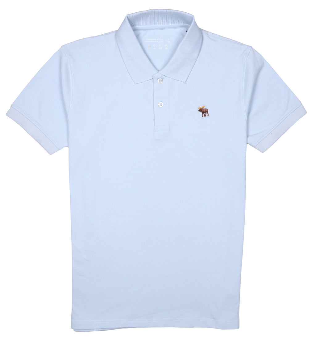 ABERCROMBIE & FITCH Tranquil Azure Classic Fit Short Sleeve Piqué Polo Shirt