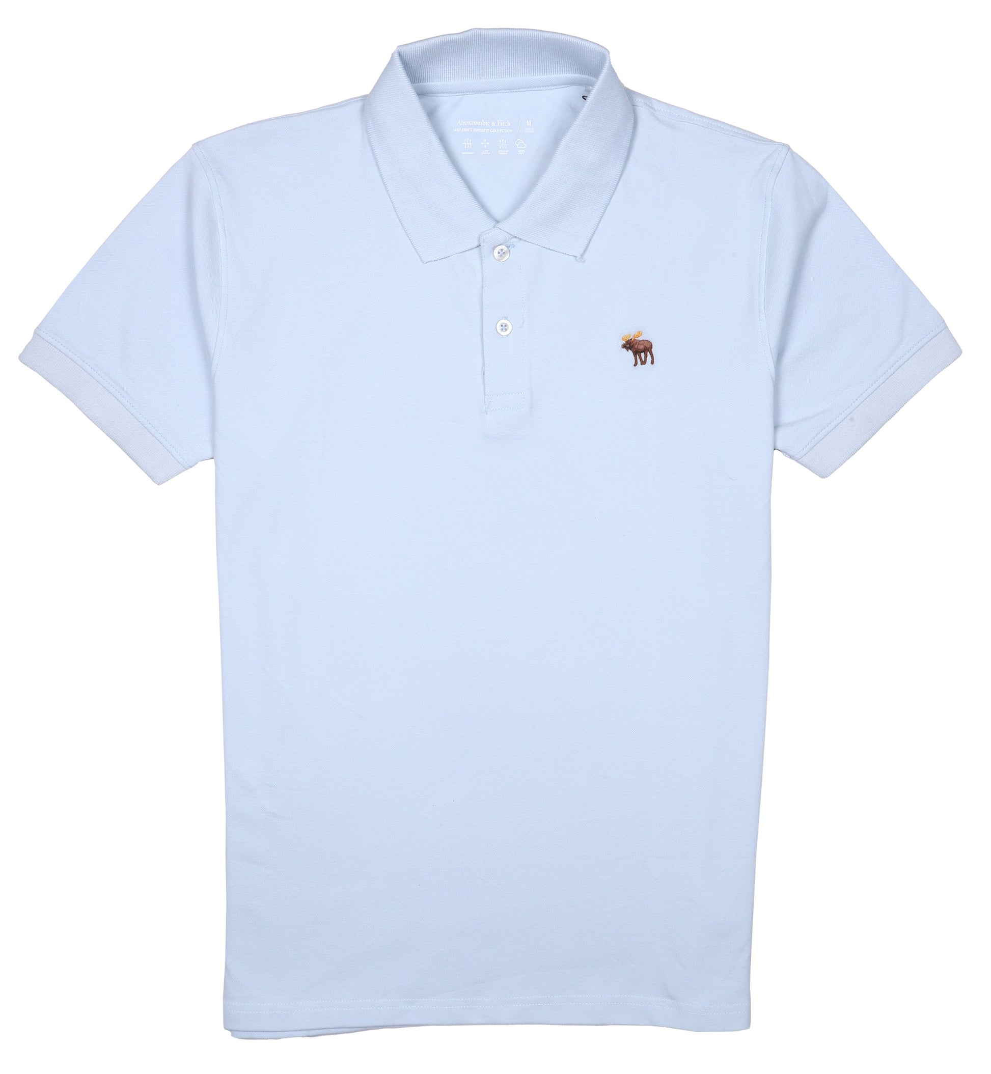 ABERCROMBIE & FITCH Tranquil Azure Classic Fit Short Sleeve Piqué Polo Shirt