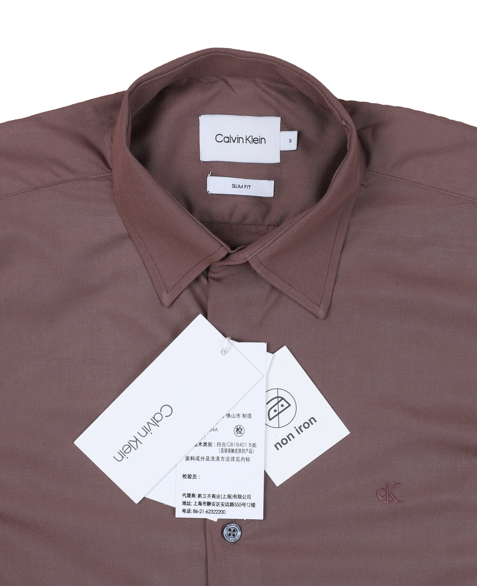 CALVIN KLEIN Rustic Terracotta Tailored Fit Long Sleeve Shirt