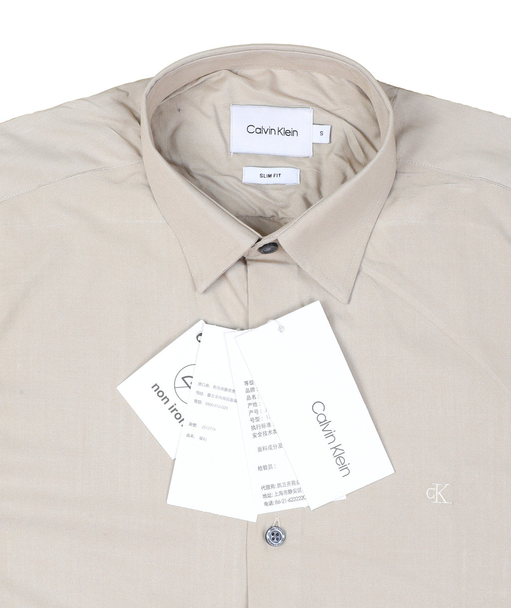 CALVIN KLEIN Tranquil Sand Tailored Fit Long Sleeve Shirt