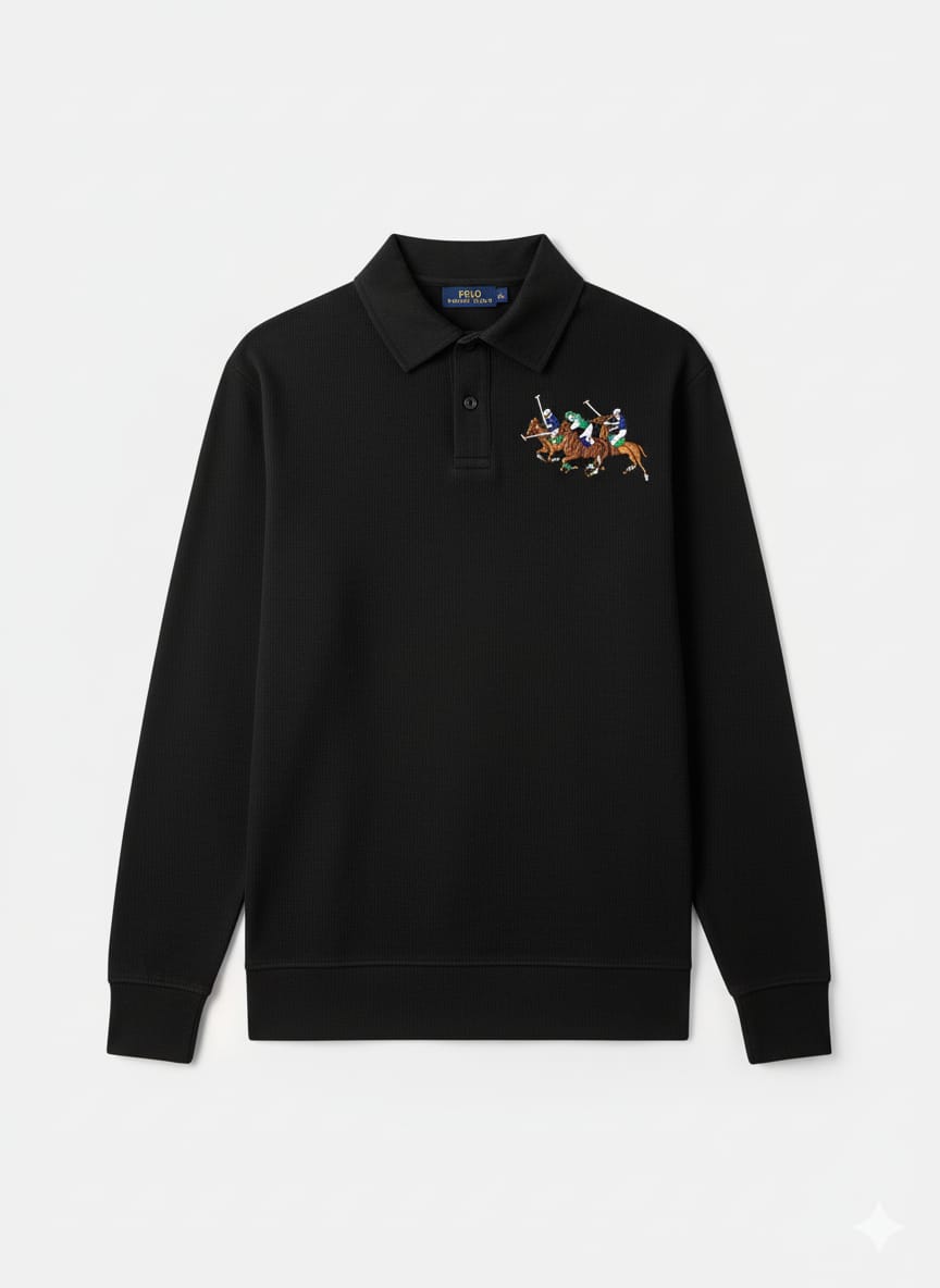 POLO RALPH LAUREN Enchanted Onyx Classic Fit Long Sleeve Piqué Polo