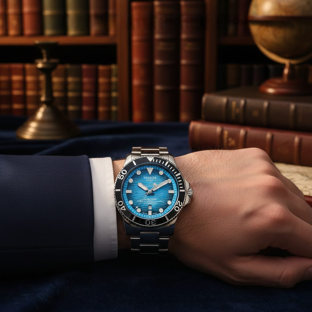 TISSOT Celestial Turquoise Precision Automatic Dive Watch (IMPORTED)